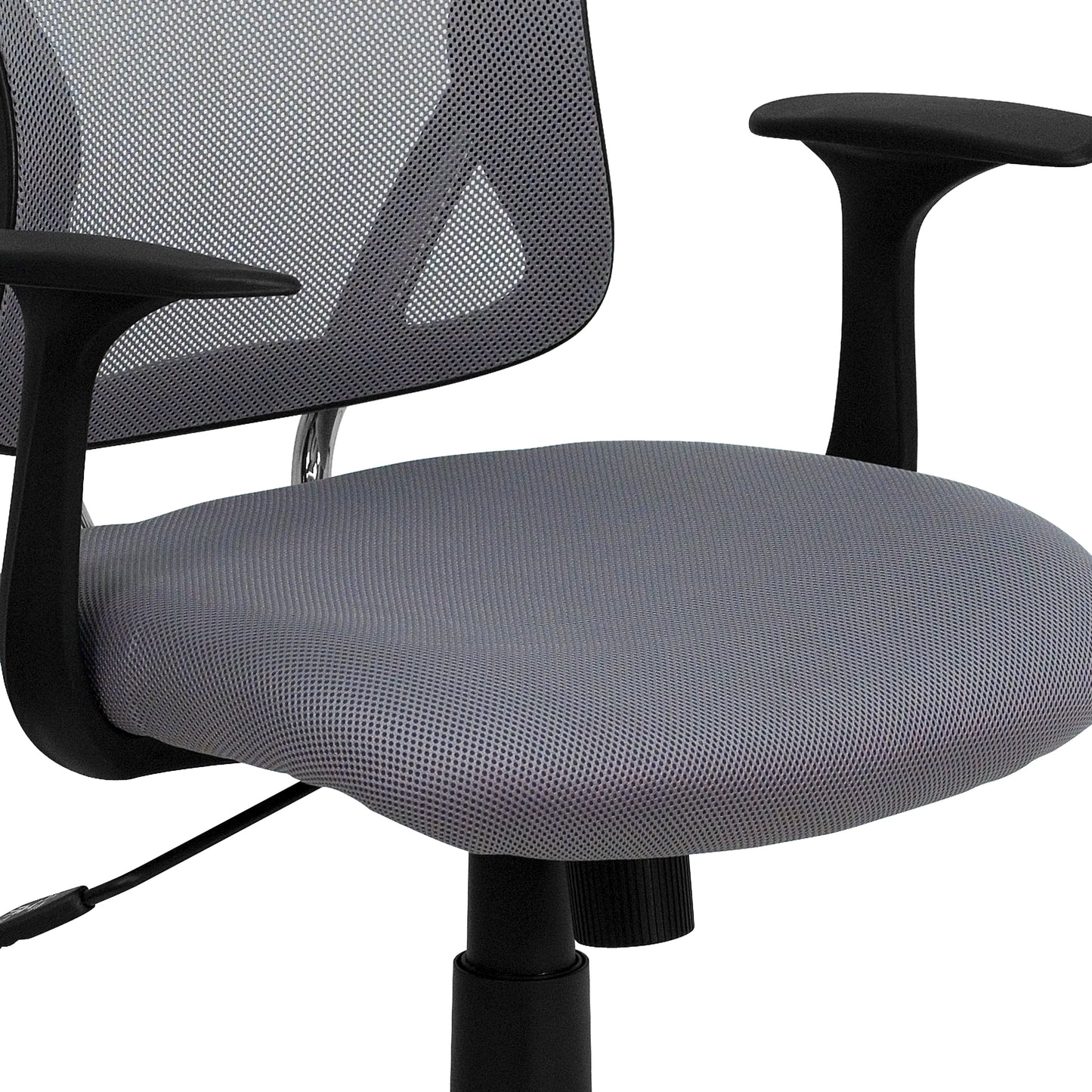 Alfred Mid-Back Gray Mesh Swivel Task Office Chair with Chrome Base and Arms Gray