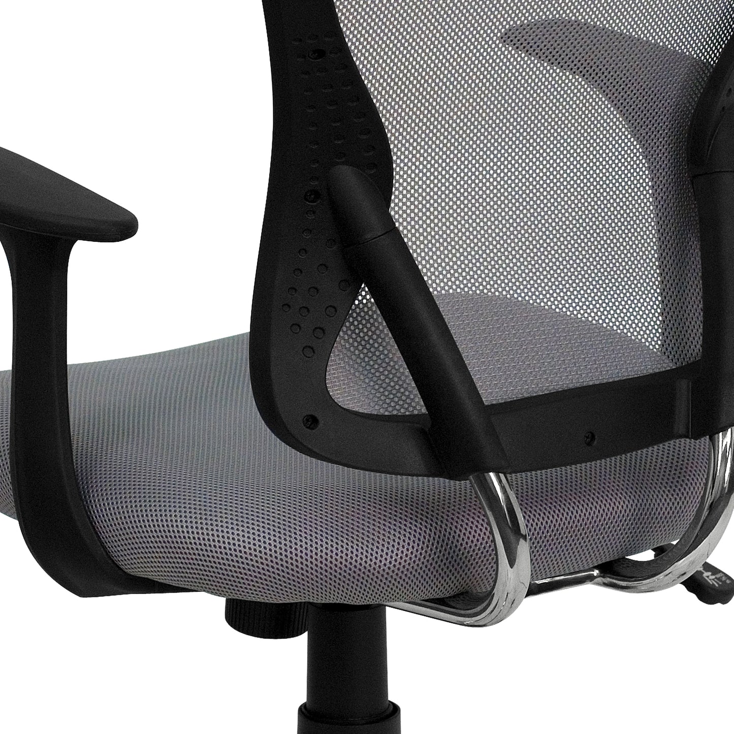 Alfred Mid-Back Gray Mesh Swivel Task Office Chair with Chrome Base and Arms Gray