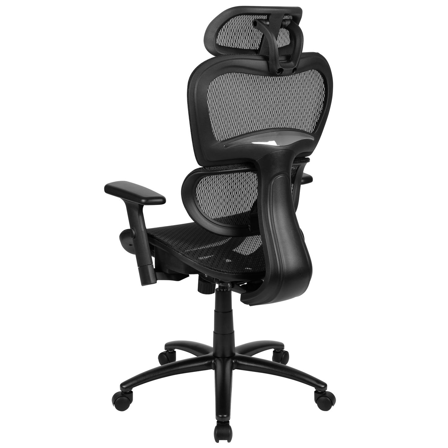 LO Ergonomic Mesh Office Chair with 2-to-1 Synchro-Tilt, Adjustable Headrest, Lumbar Support, and Adjustable Pivot Arms in Black Black