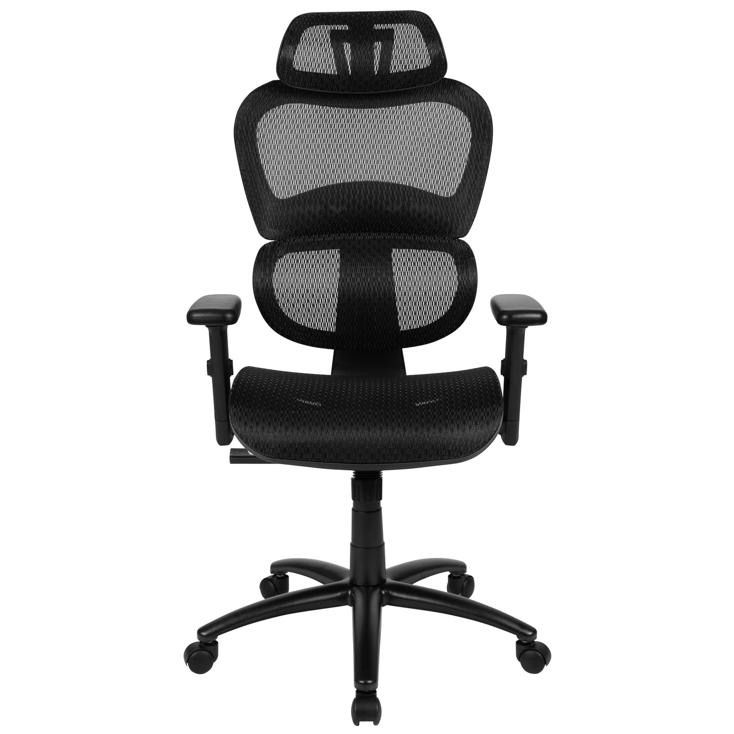 LO Ergonomic Mesh Office Chair with 2-to-1 Synchro-Tilt, Adjustable Headrest, Lumbar Support, and Adjustable Pivot Arms in Black Black
