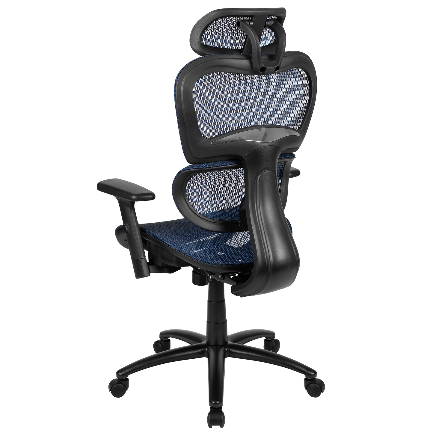 LO Ergonomic Mesh Office Chair with 2-to-1 Synchro-Tilt, Adjustable Headrest, Lumbar Support, and Adjustable Pivot Arms in Blue Blue
