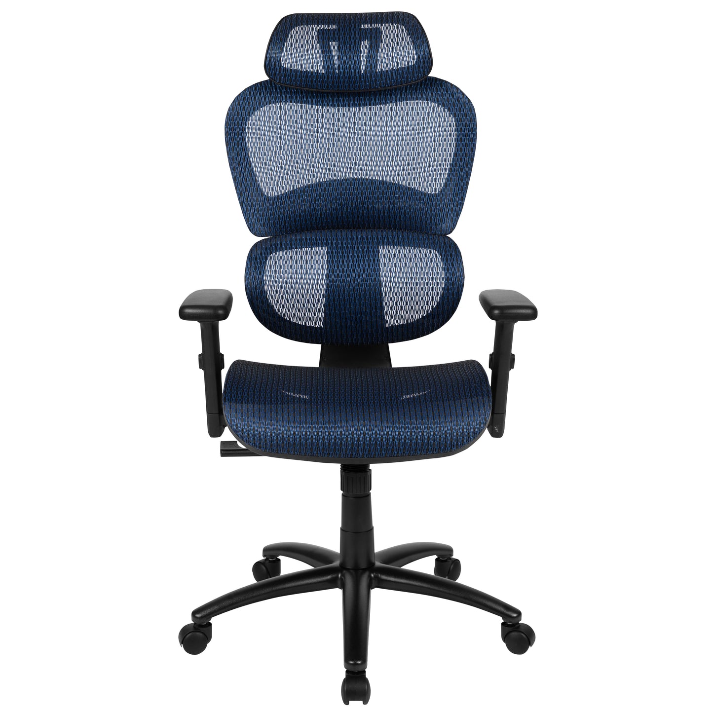 LO Ergonomic Mesh Office Chair with 2-to-1 Synchro-Tilt, Adjustable Headrest, Lumbar Support, and Adjustable Pivot Arms in Blue Blue
