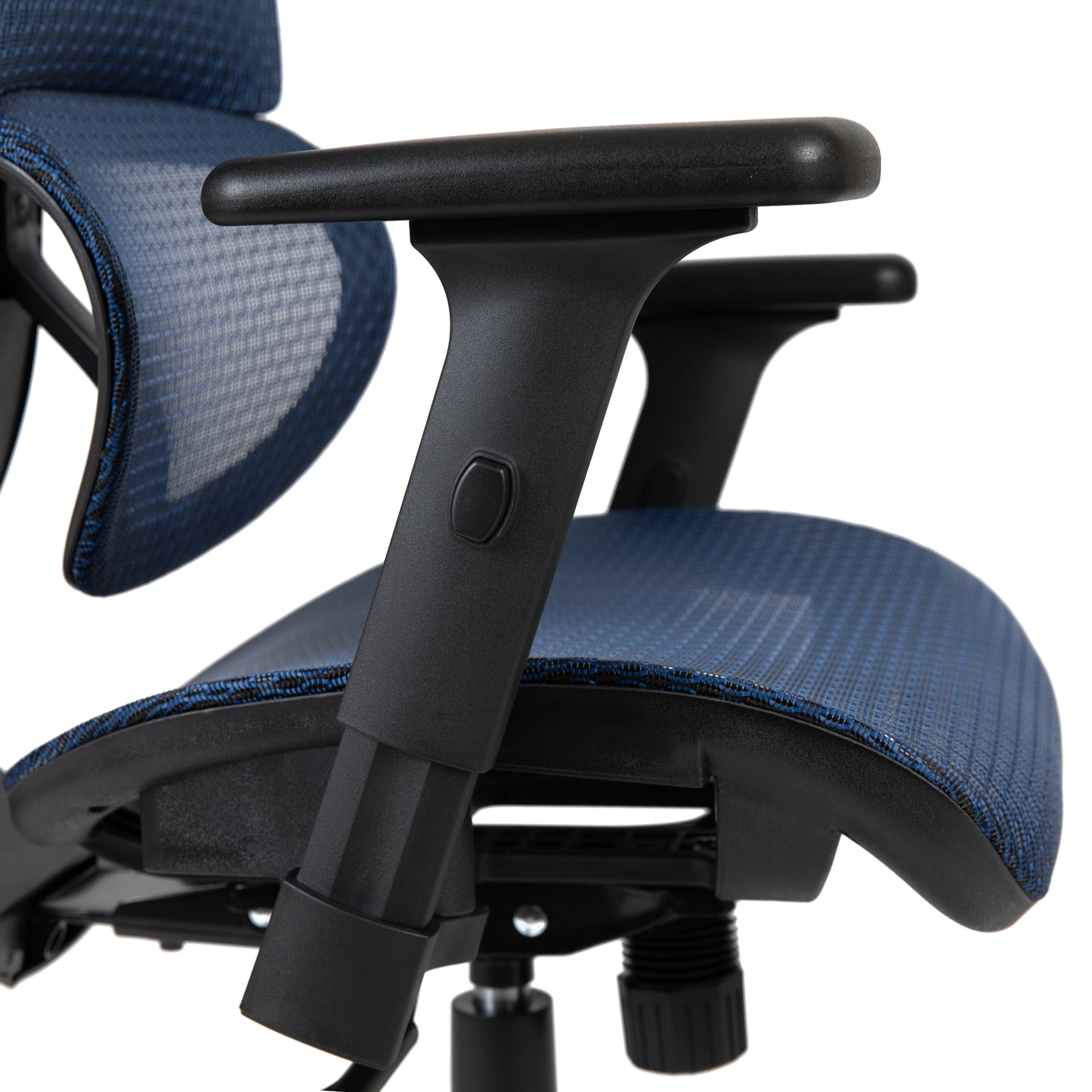 LO Ergonomic Mesh Office Chair with 2-to-1 Synchro-Tilt, Adjustable Headrest, Lumbar Support, and Adjustable Pivot Arms in Blue Blue