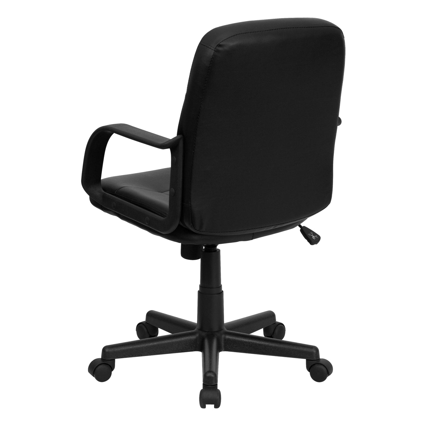 Paulson Mid-Back Black Glove Vinyl Executive Swivel Office Chair with Arms Black