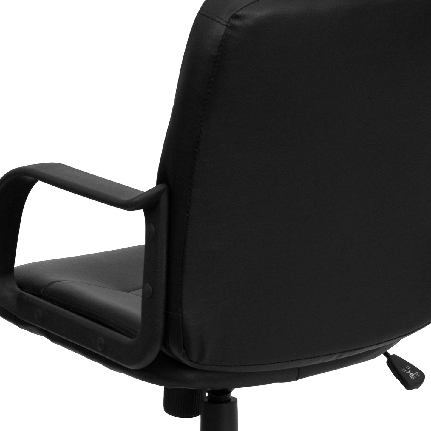 Paulson Mid-Back Black Glove Vinyl Executive Swivel Office Chair with Arms Black