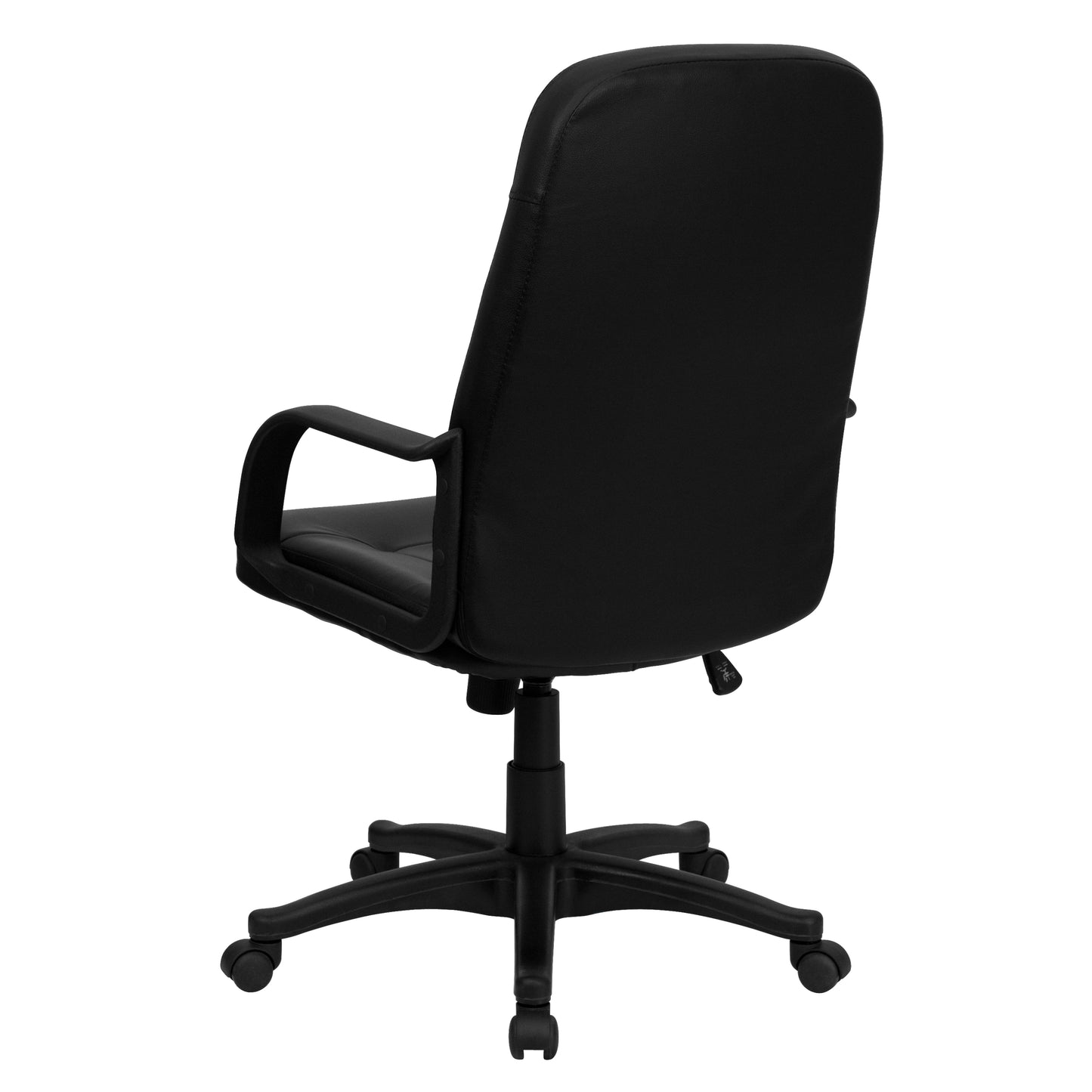 Holly High Back Black Glove Vinyl Executive Swivel Office Chair with Arms Black
