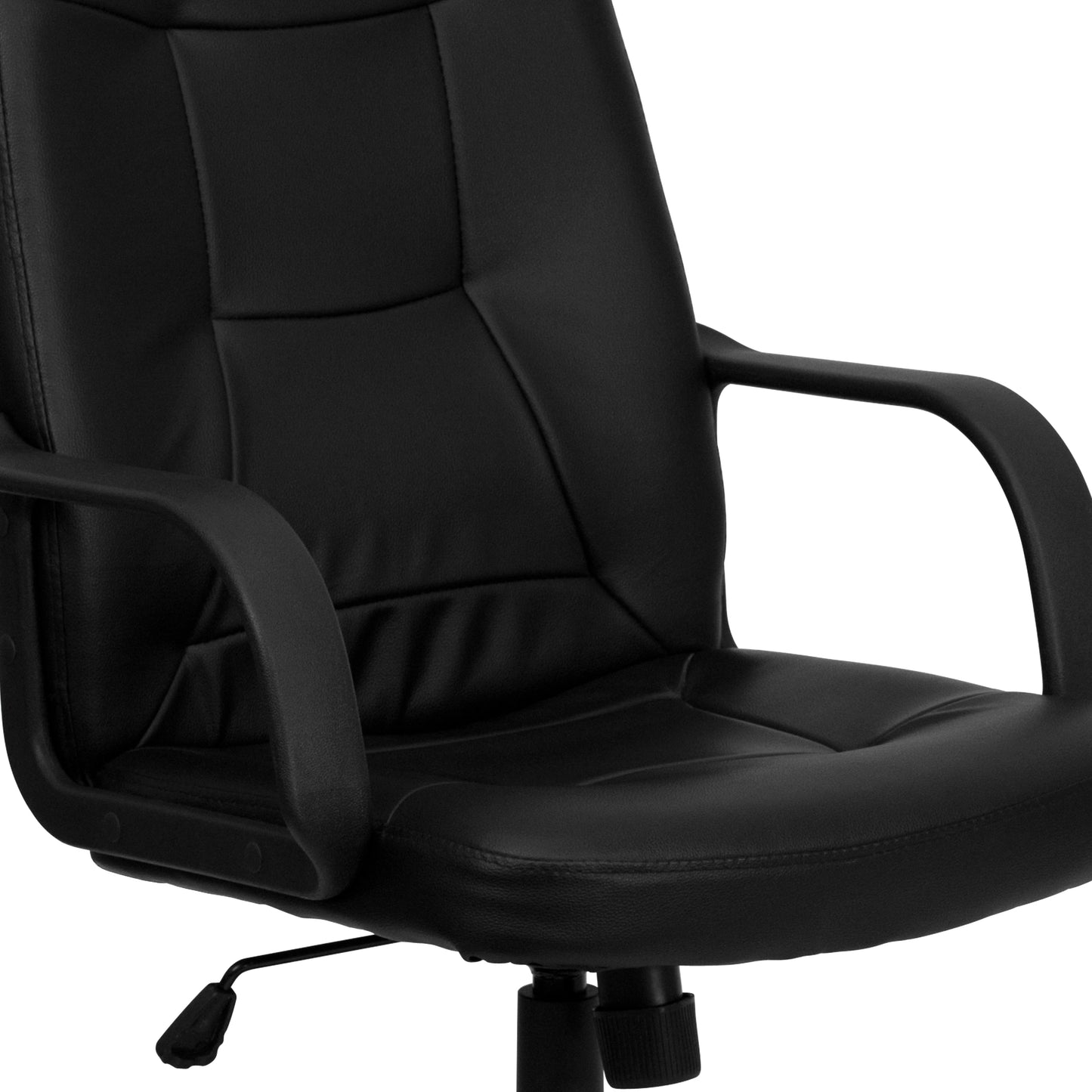 Holly High Back Black Glove Vinyl Executive Swivel Office Chair with Arms Black