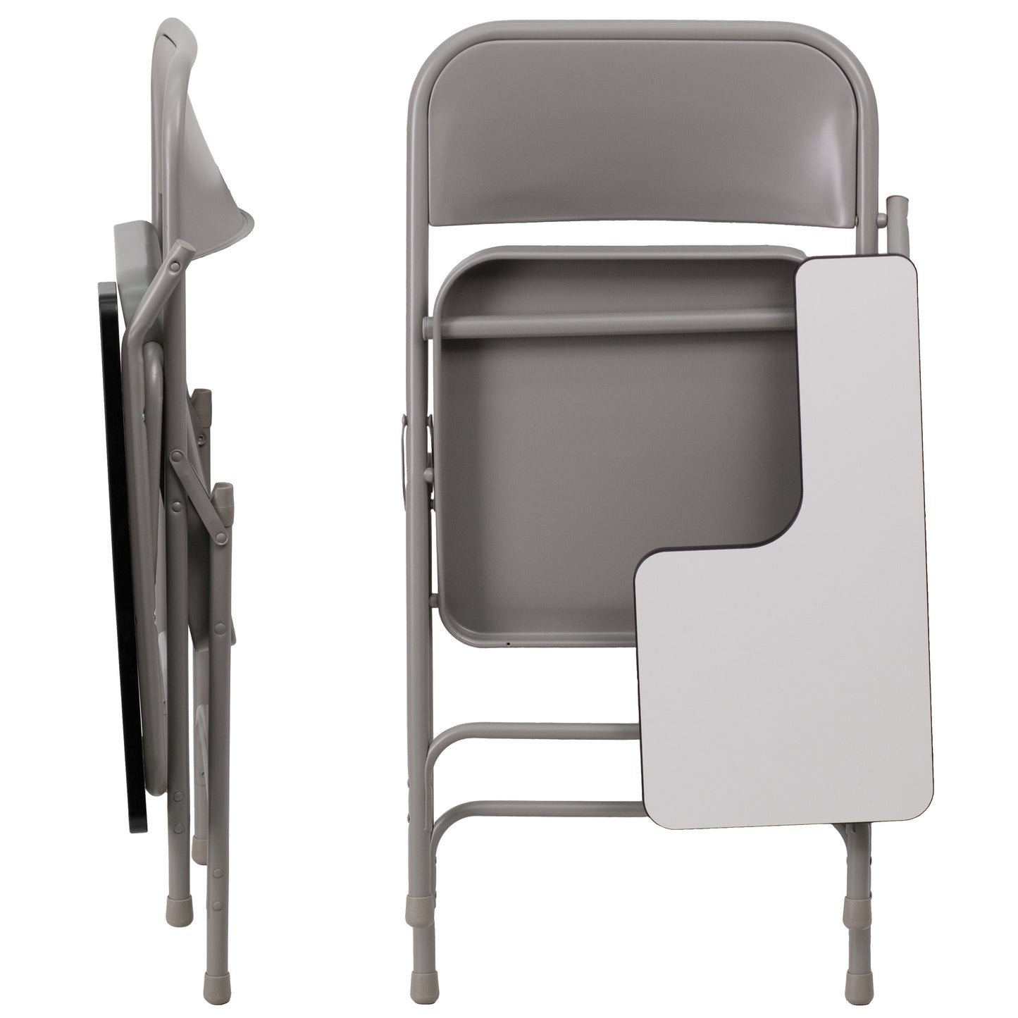 Ralph Premium Steel Folding Chair with Left Handed Tablet Arm Beige