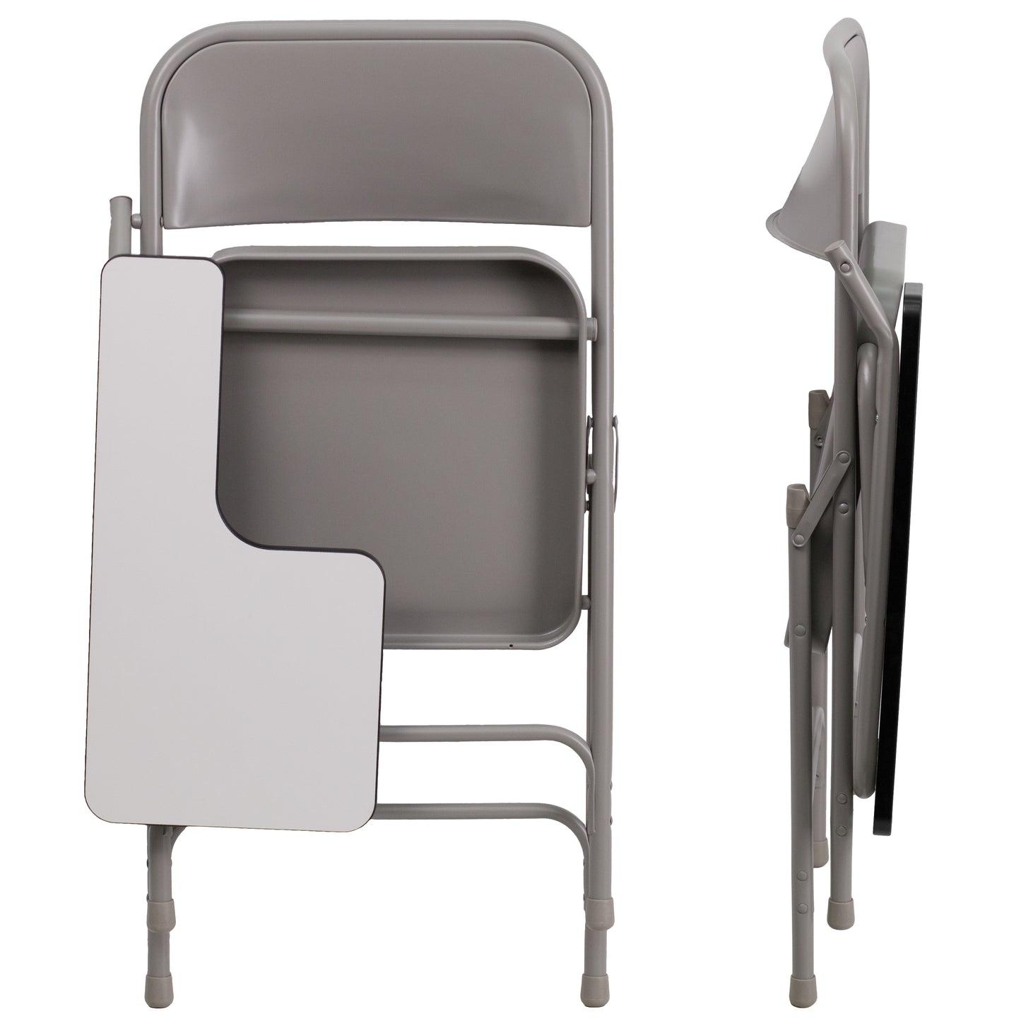 Ralph Premium Steel Folding Chair with Right Handed Tablet Arm Beige