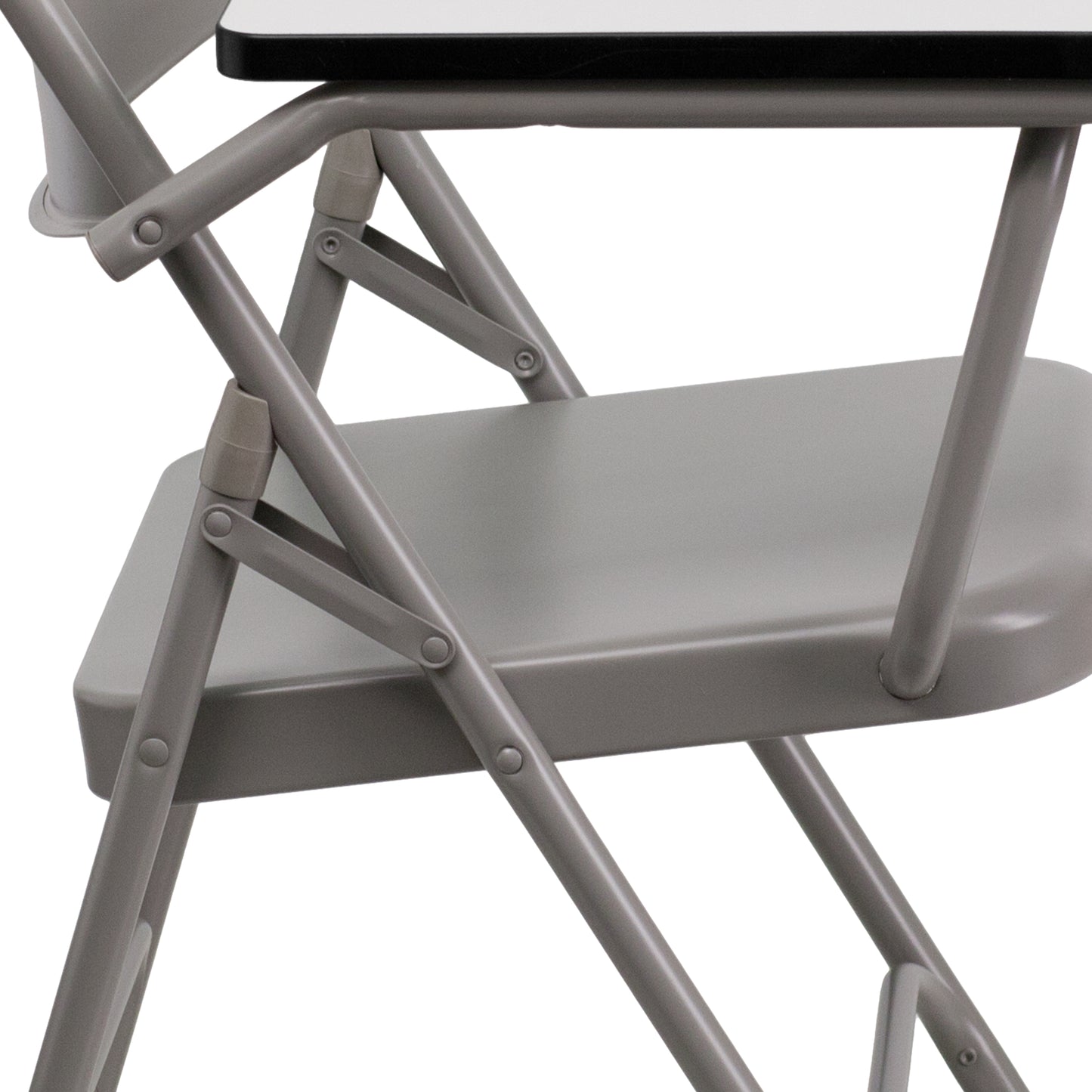 Ralph Premium Steel Folding Chair with Right Handed Tablet Arm Beige