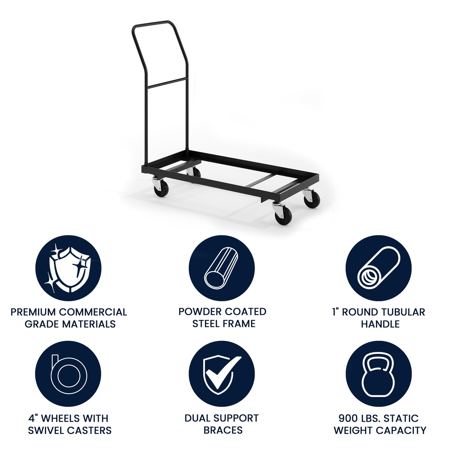 Kaden Folding Chair Dolly Black