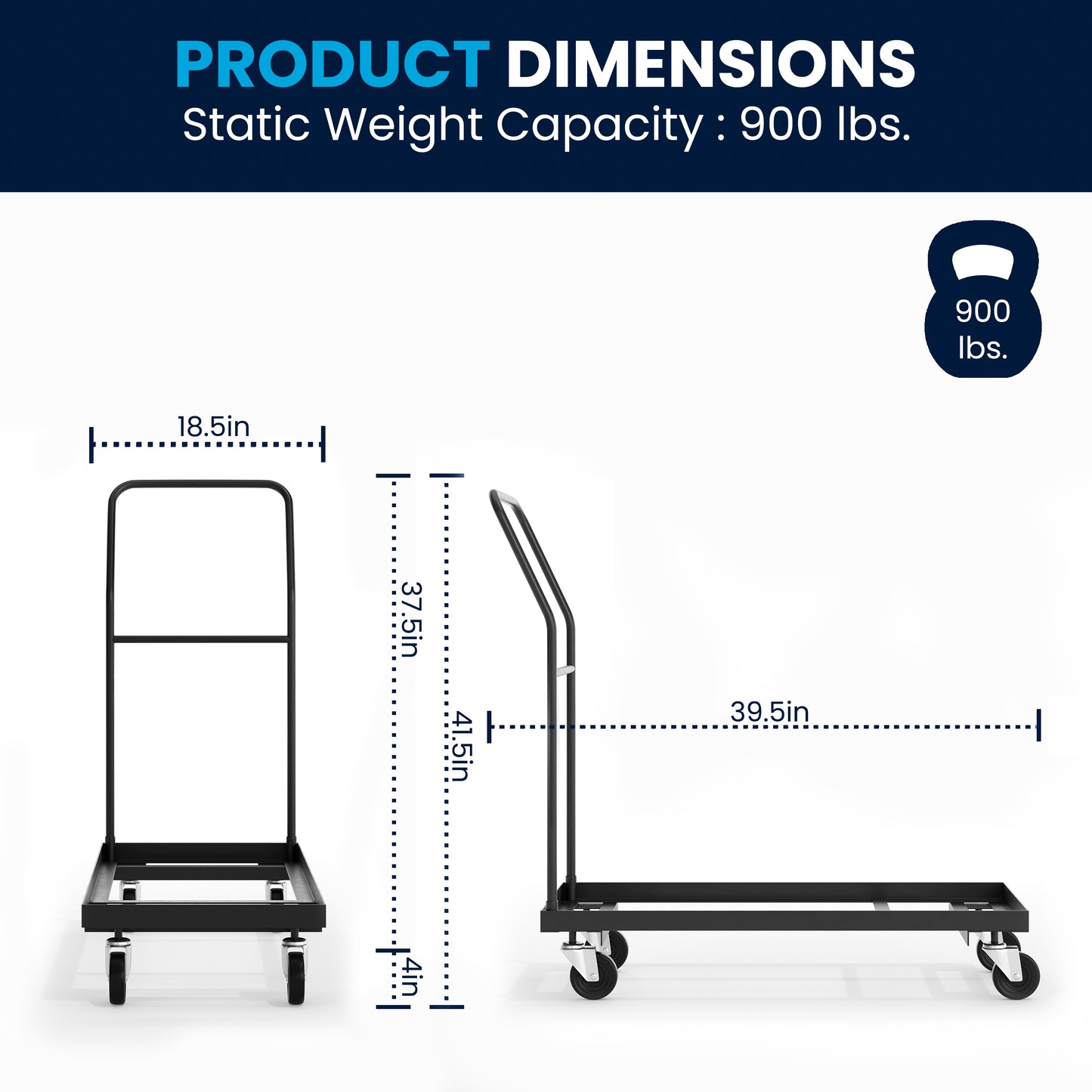 Kaden Folding Chair Dolly Black