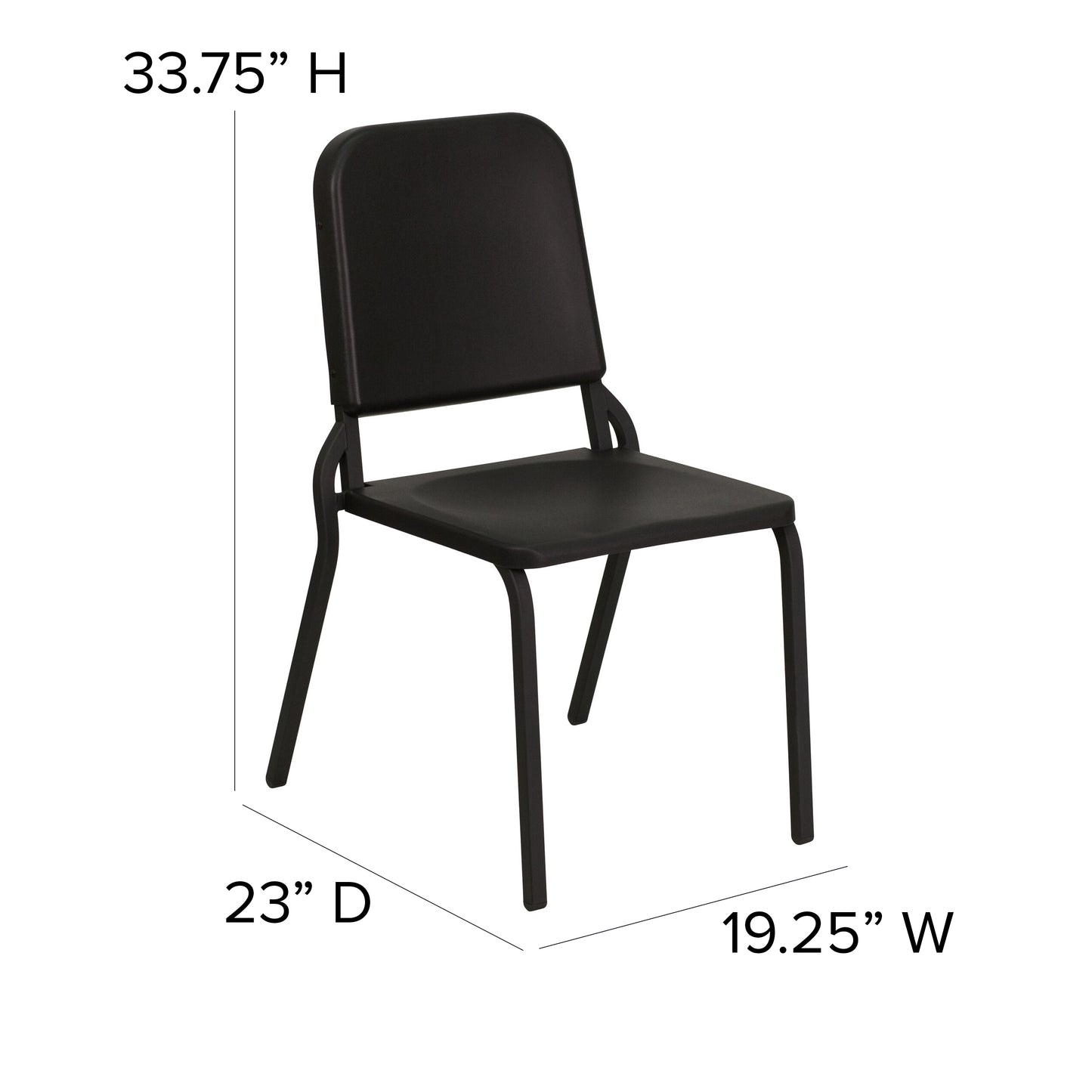 HERCULES Series Black High Density Stackable Melody Band/Music Chair Black