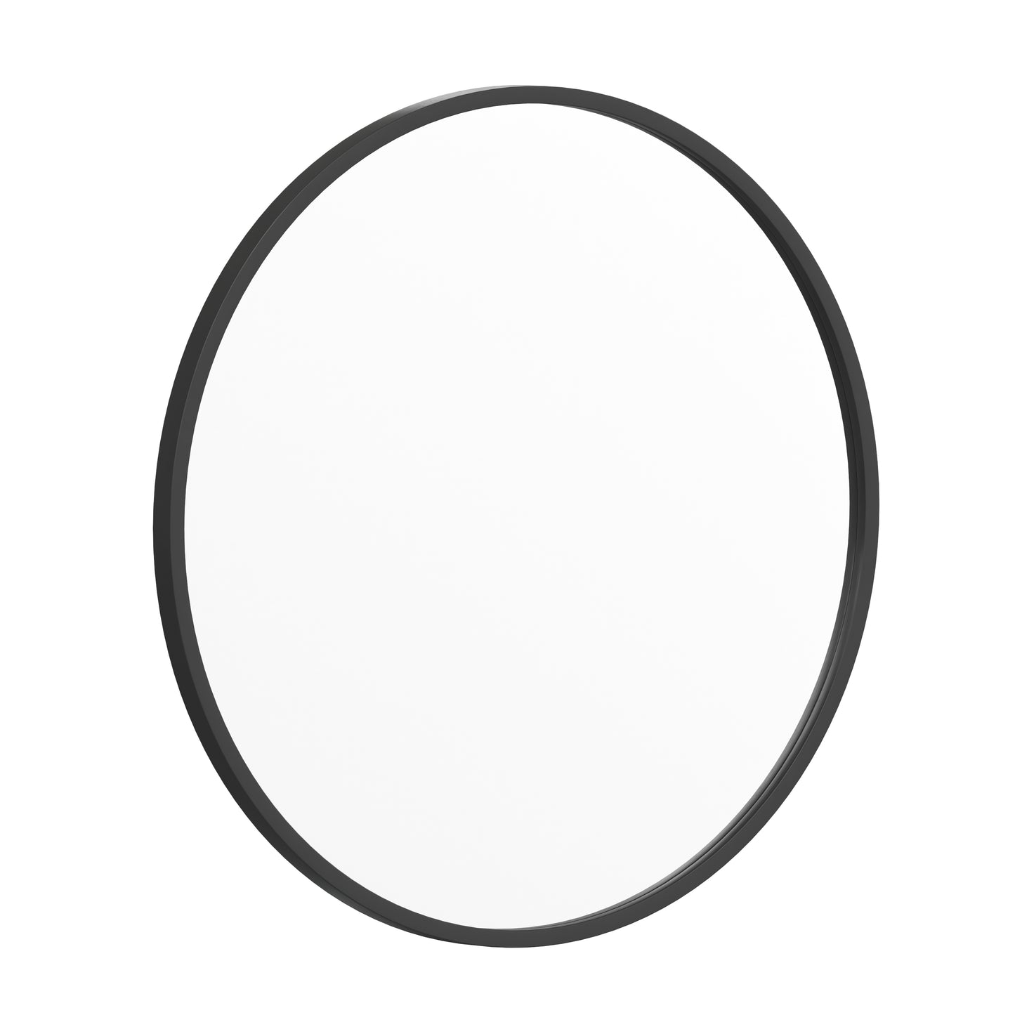 Julianne 24" Round Black Metal Framed Wall Mirror - Large Accent Mirror for Bathroom, Vanity, Entryway, Dining Room, & Living Room Black