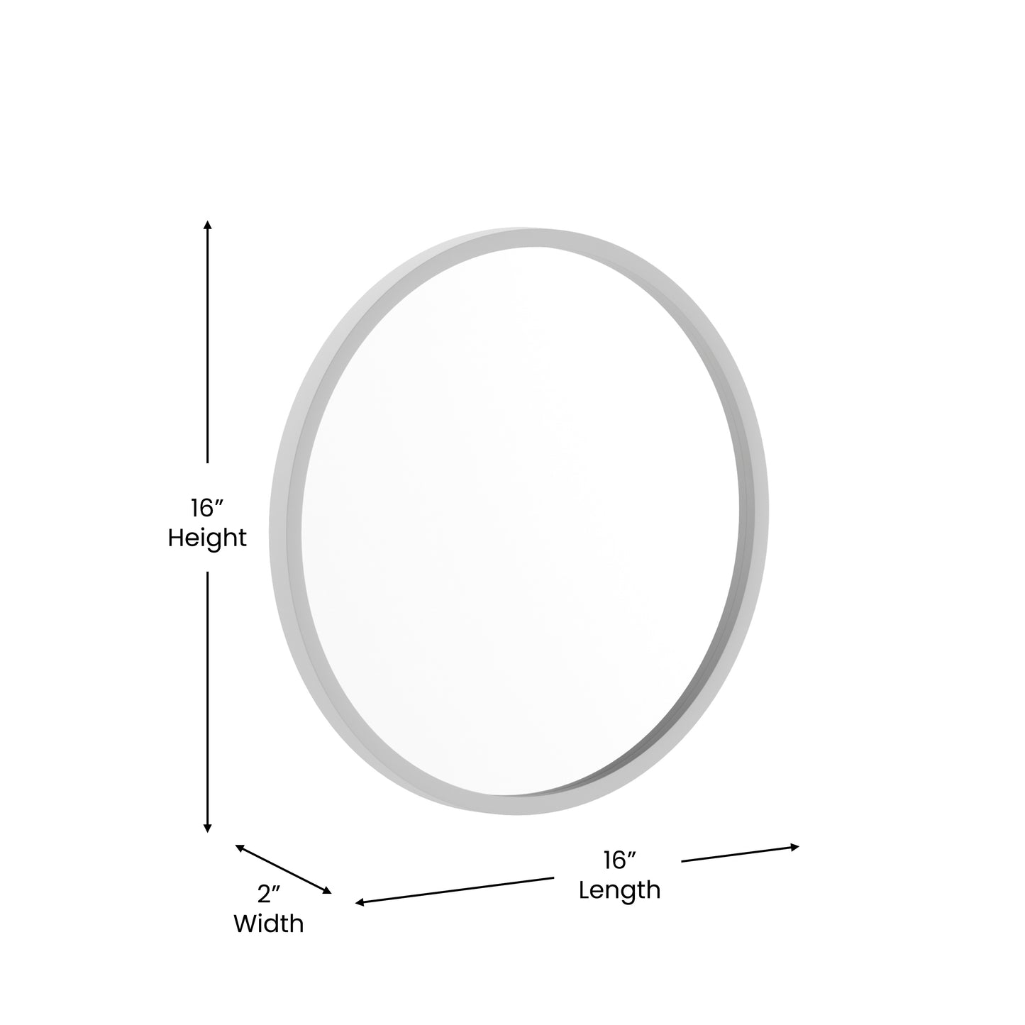 Julianne 16" Round Silver Metal Framed Wall Mirror - Large Accent Mirror for Bathroom, Vanity, Entryway, Dining Room, & Living Room Silver