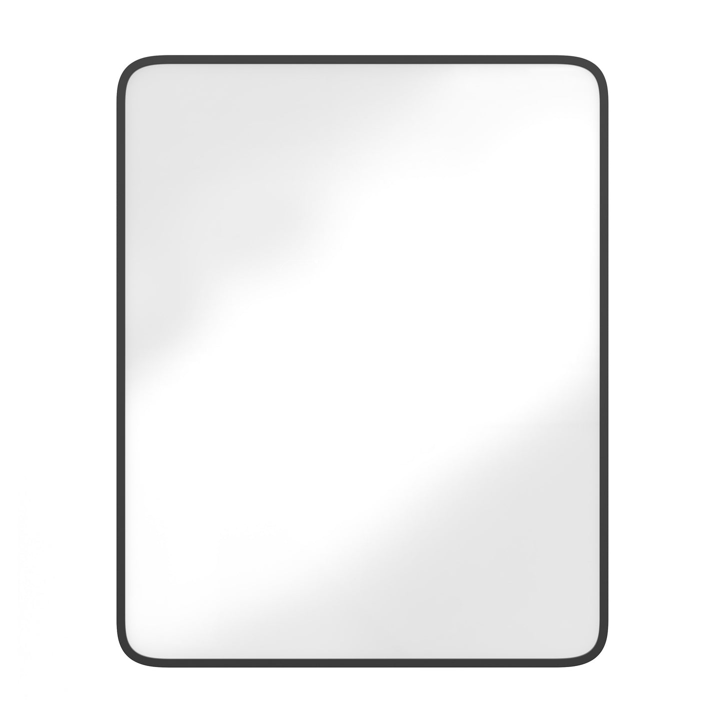 Jolie 24" x 30" Recessed Bathroom Medicine Cabinet with Rounded Beveled Mirror and Reversible Metal Frame in Black Black