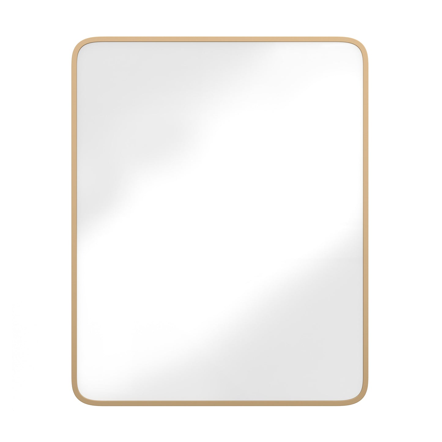 Jolie 24" x 30" Recessed Bathroom Medicine Cabinet with Rounded Beveled Mirror and Reversible Metal Frame in Gold Gold