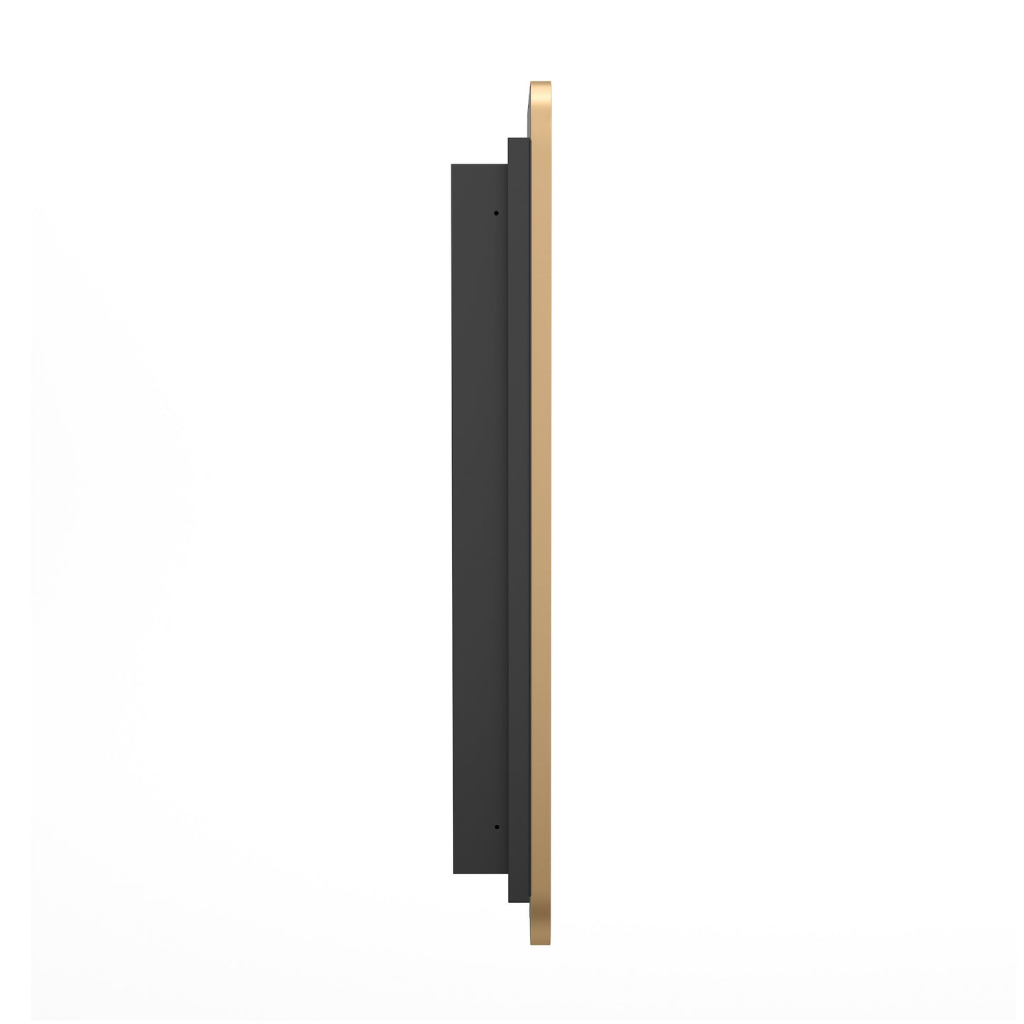 Jolie 24" x 30" Recessed Bathroom Medicine Cabinet with Rounded Beveled Mirror and Reversible Metal Frame in Gold Gold