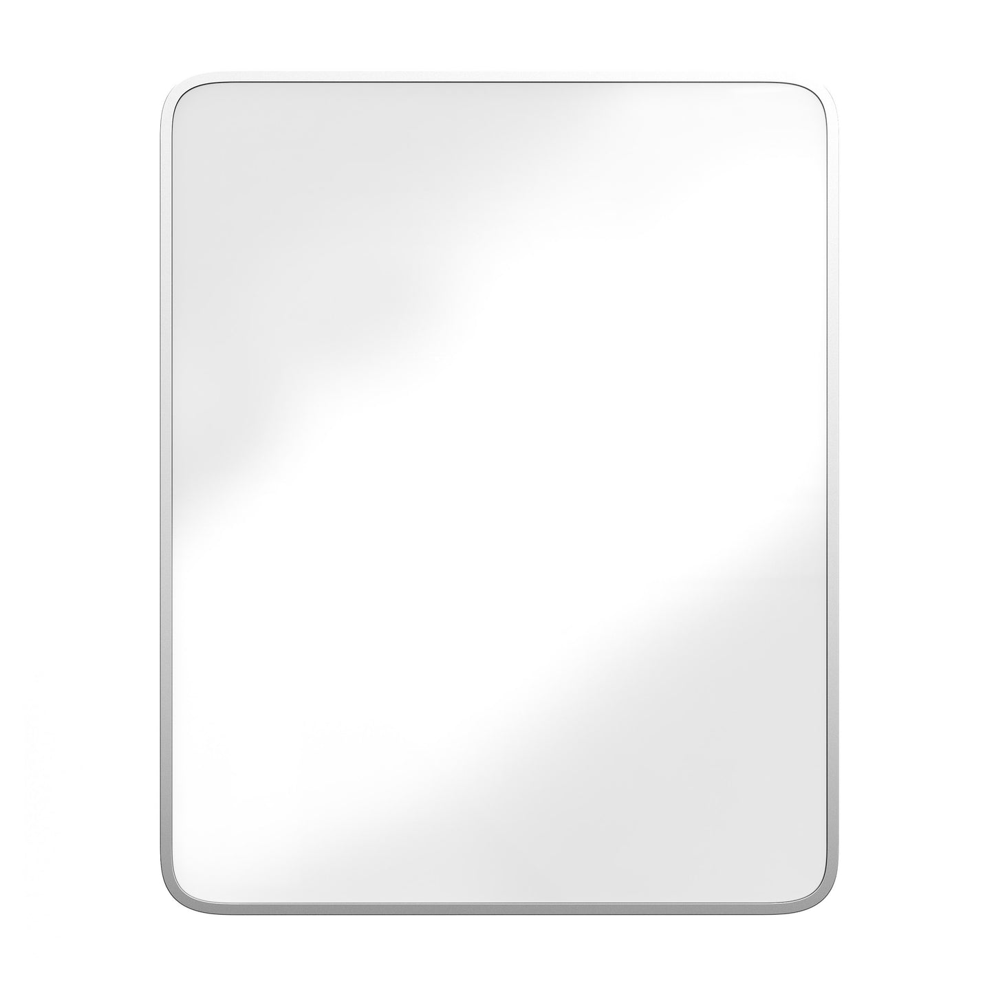 Jolie 24" x 30" Recessed Bathroom Medicine Cabinet with Rounded Beveled Mirror and Reversible Metal Frame in Silver Silver HFKHD-FM23C0401-L-SLV-GG