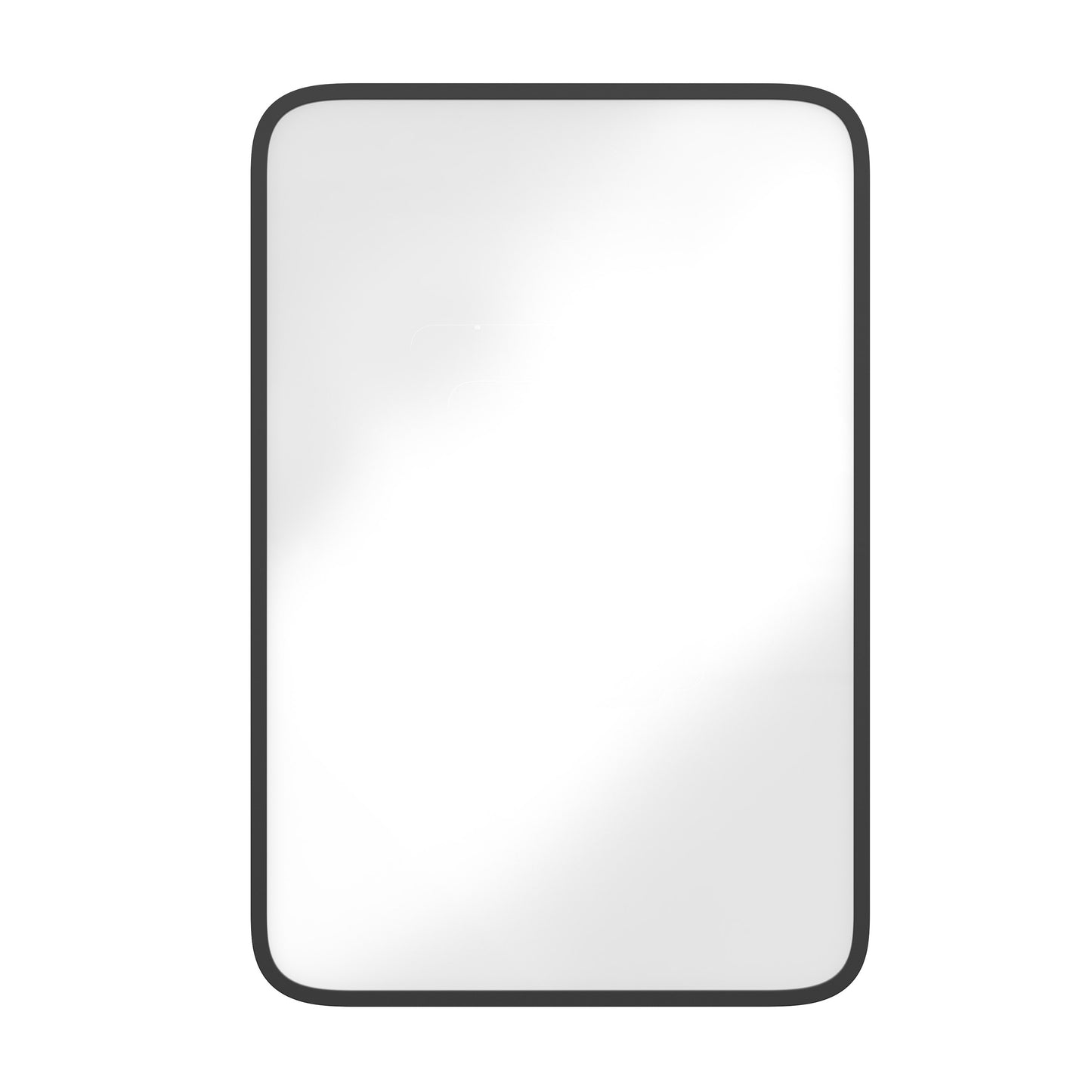 Jolie 16" x 24" Recessed Bathroom Medicine Cabinet with Rounded Beveled Mirror and Reversible Metal Frame in Black Black