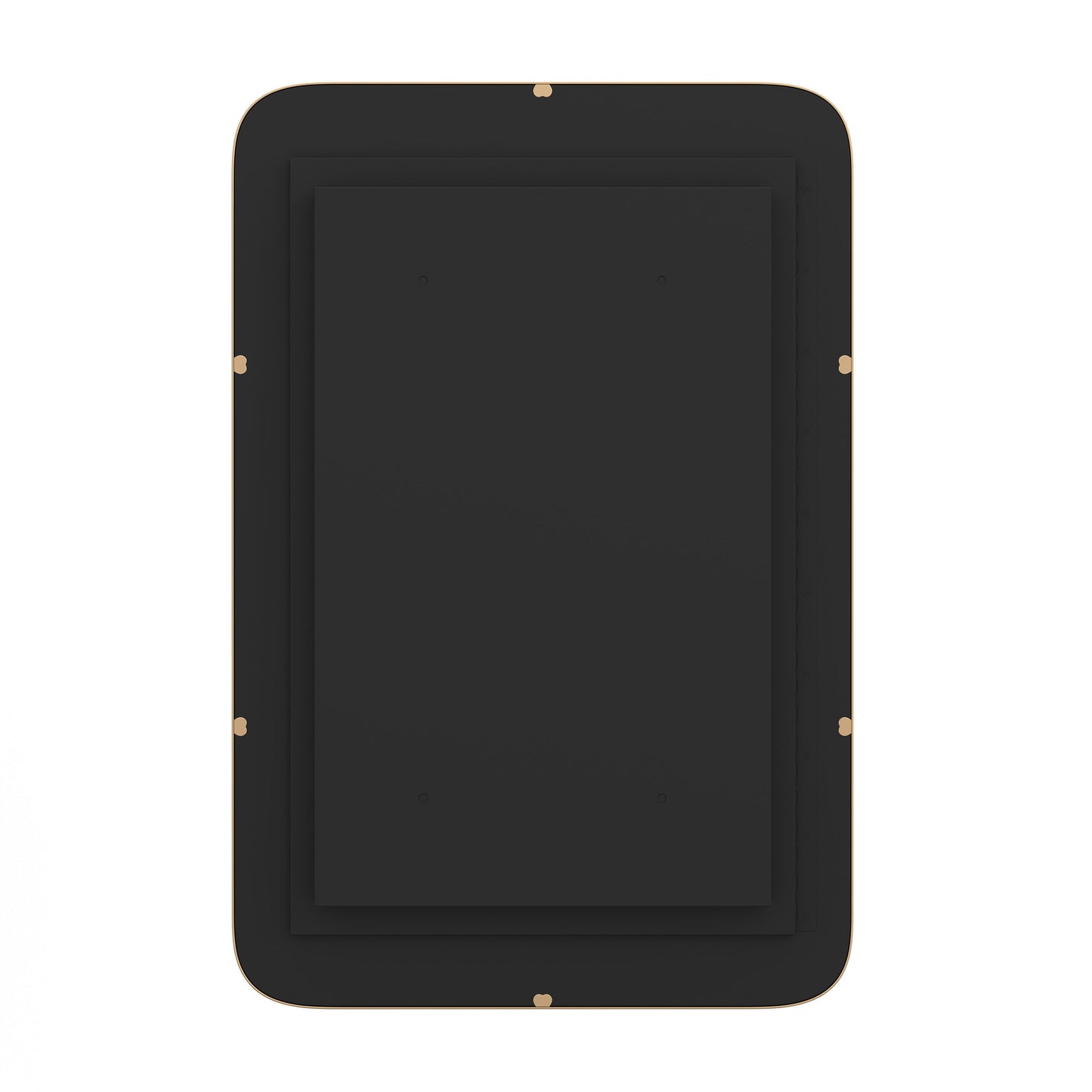 Jolie 16" x 24" Recessed Bathroom Medicine Cabinet with Rounded Beveled Mirror and Reversible Metal Frame in Gold Gold