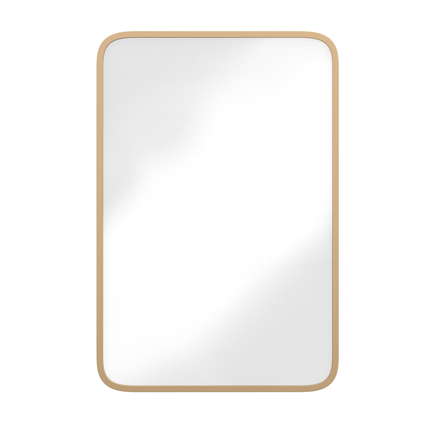 Jolie 16" x 24" Recessed Bathroom Medicine Cabinet with Rounded Beveled Mirror and Reversible Metal Frame in Gold Gold