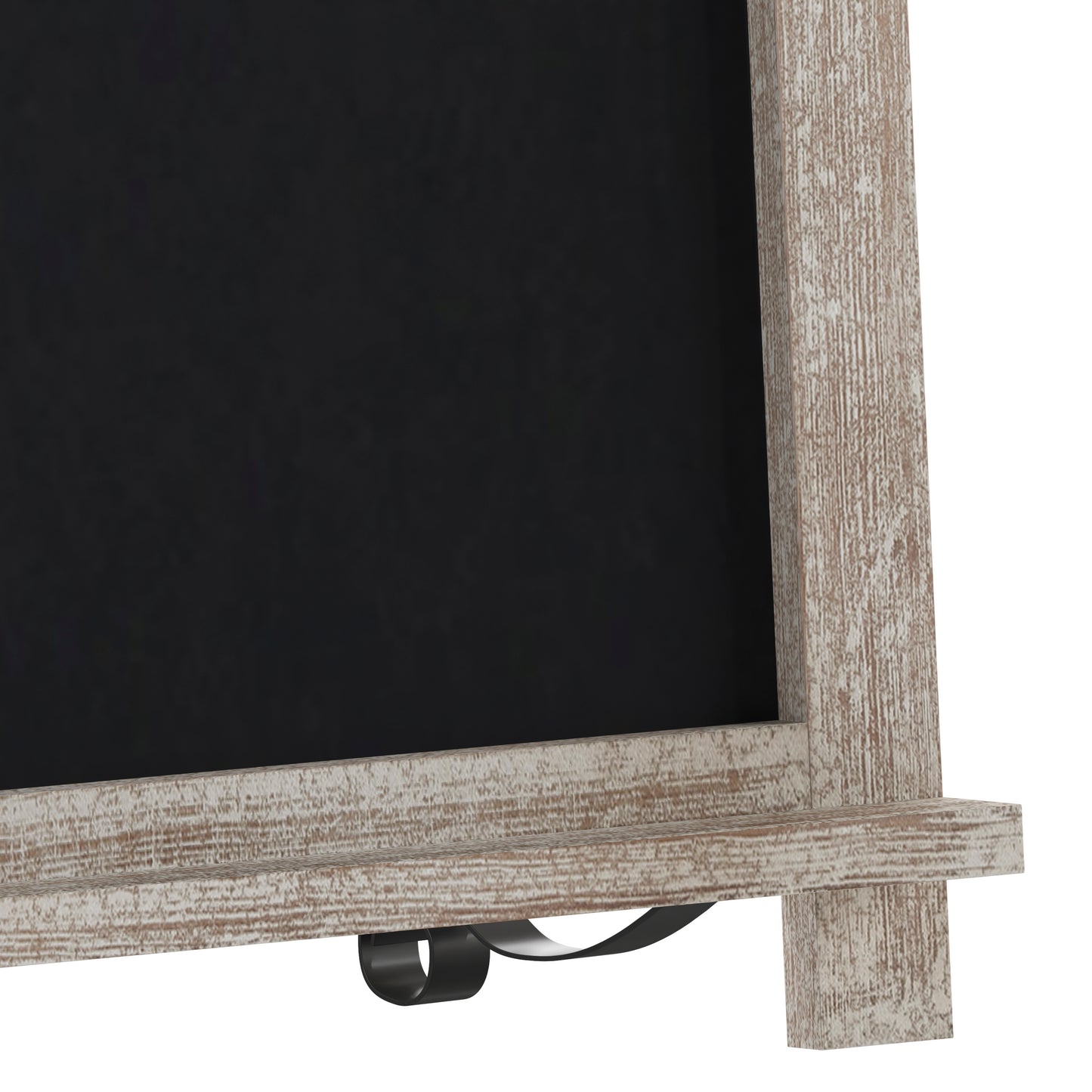 Canterbury 12" x 17" Weathered Tabletop Magnetic Chalkboard Sign with Metal Scrolled Legs, Hanging Wall Chalkboard, Countertop Memo Board Weathered Brown