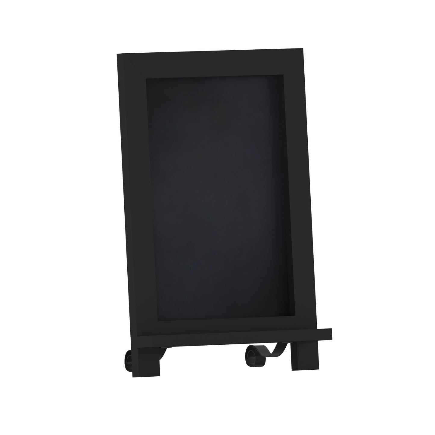 Canterbury 9.5" x 14" Black Tabletop Magnetic Chalkboard Sign with Metal Scrolled Legs, Hanging Wall Chalkboard, Countertop Memo Board Black