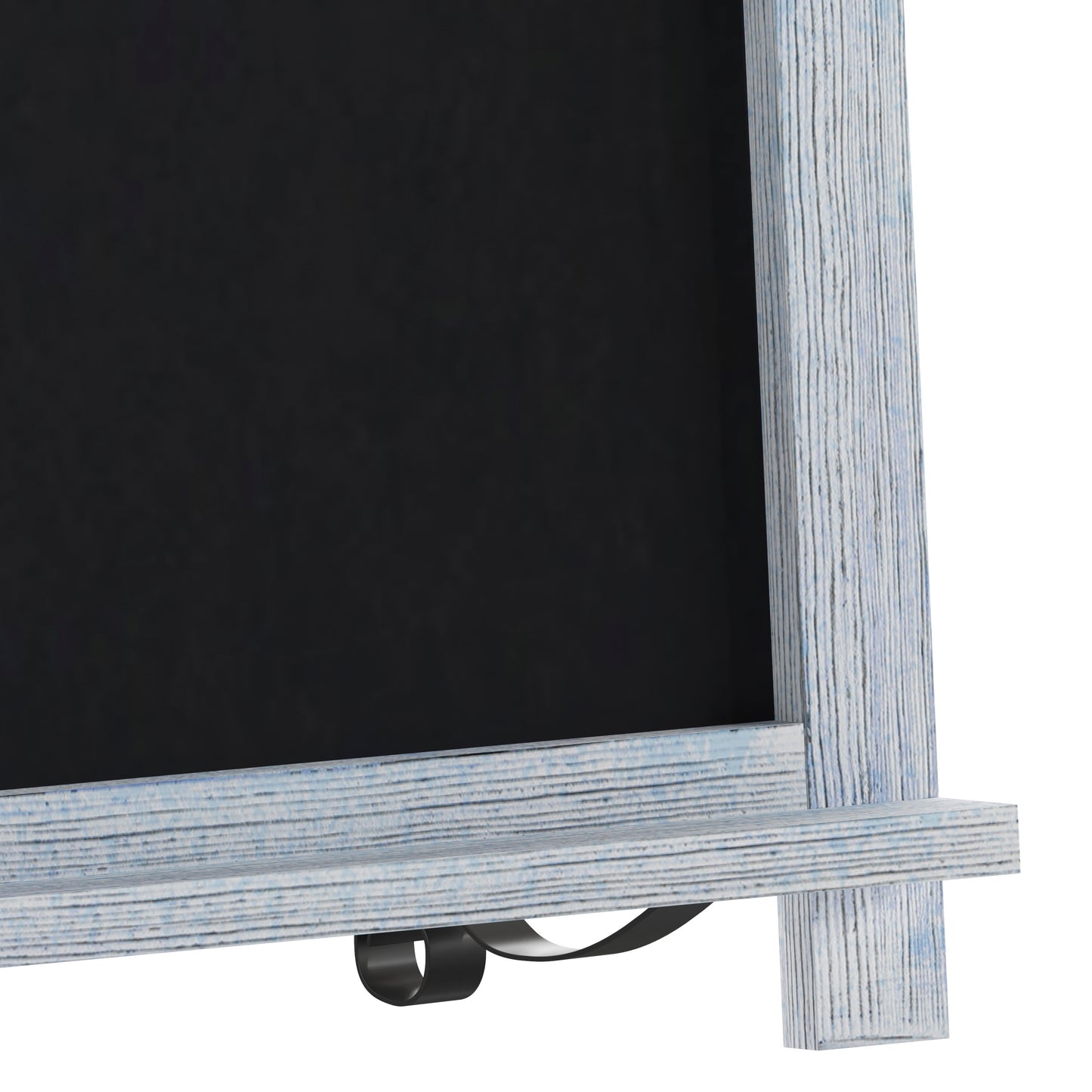 Canterbury 12" x 17" Rustic Blue Tabletop Magnetic Chalkboard Sign with Metal Scrolled Legs, Hanging Wall Chalkboard, Countertop Memo Board Rustic Blue