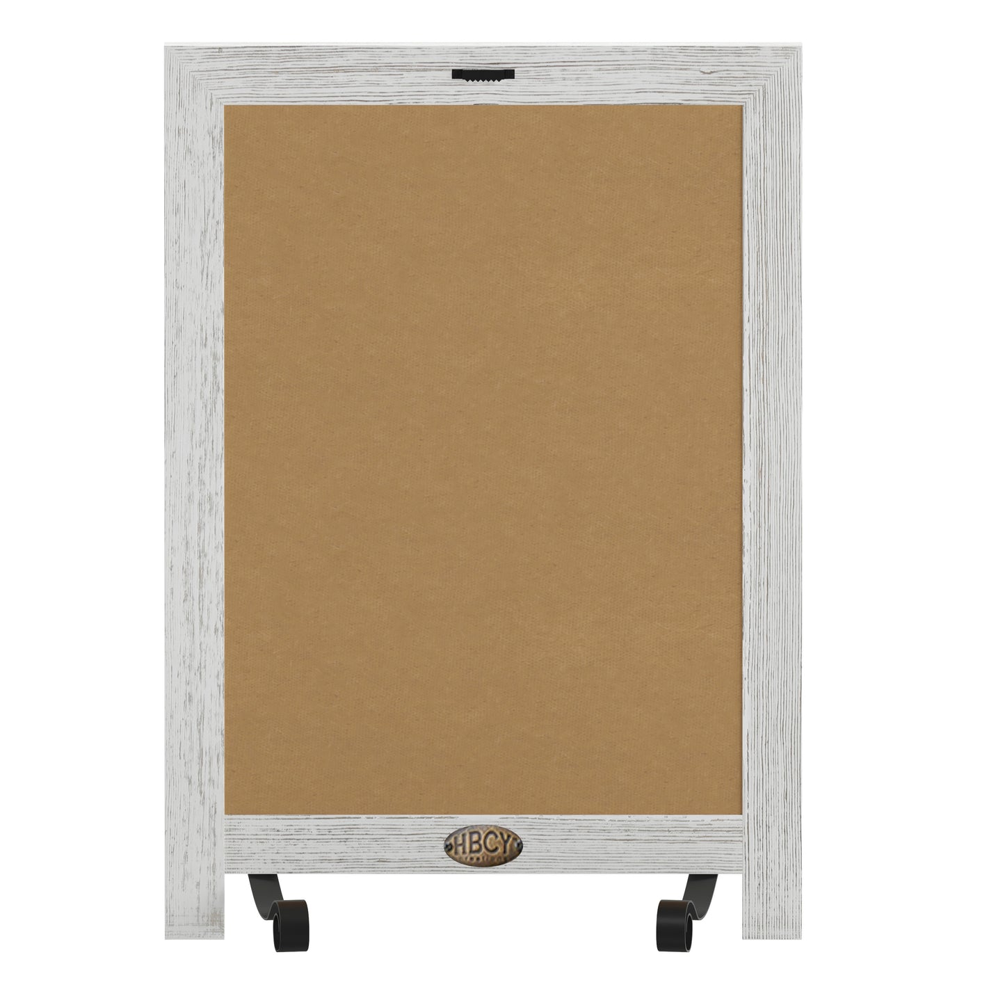 Canterbury 12" x 17" Whitewashed Tabletop Magnetic Chalkboard Sign with Metal Scrolled Legs, Hanging Wall Chalkboard, Countertop Memo Board White Wash