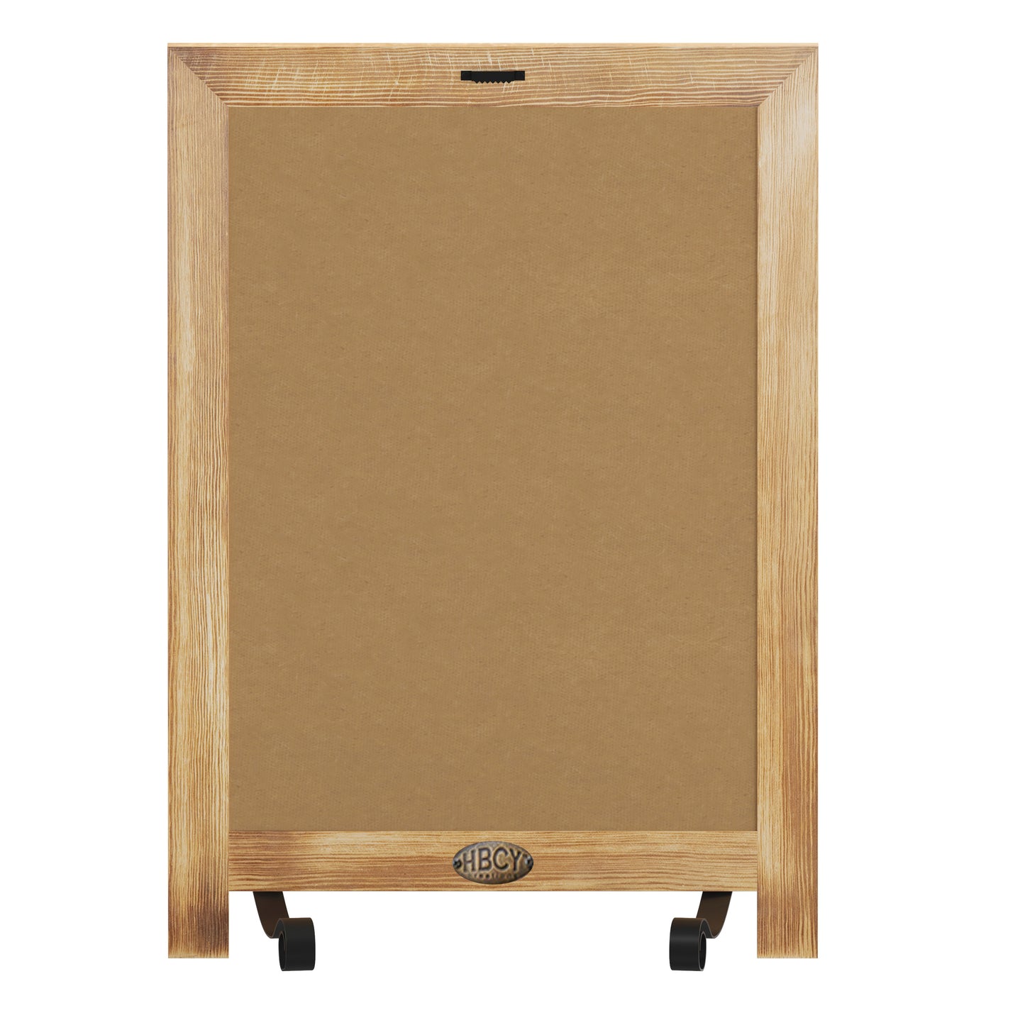 Canterbury 12" x 17" Torched Wood Tabletop Magnetic Chalkboard Sign with Metal Scrolled Legs, Hanging Wall Chalkboard, Countertop Memo Board Torched Brown HFKHD-GDIS-CRE8-622315-GG