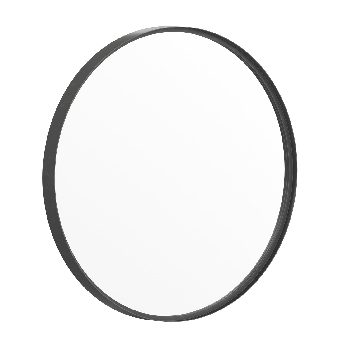 Jennifer 27.5" Round Black Metal Framed Wall Mirror - Large Accent Mirror for Bathroom, Vanity, Entryway, Dining Room, & Living Room Black