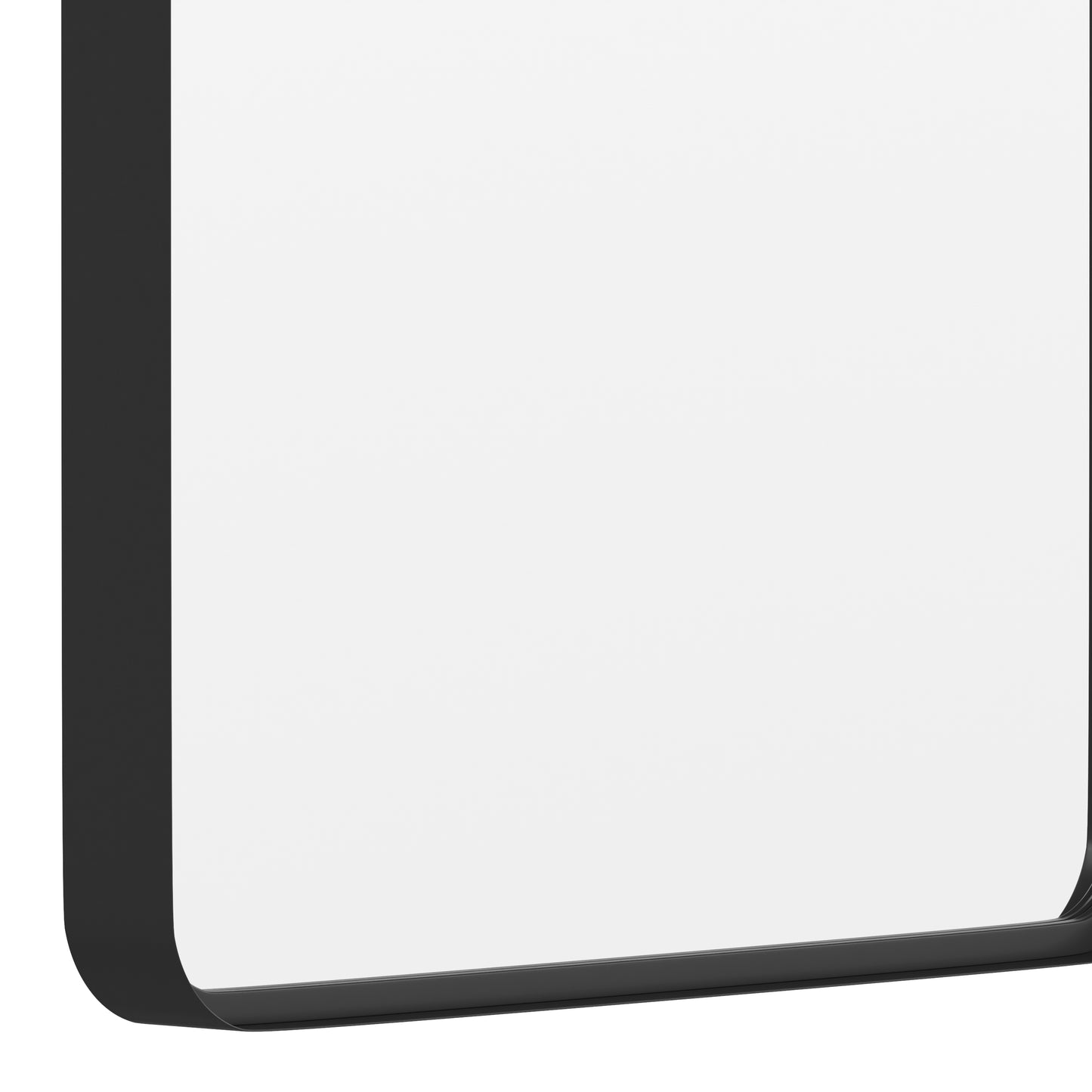 Janinne 20" x 30" Decorative Wall Mirror - Rounded Corners, Bathroom & Living Room Glass Mirror Hangs Horizontal Or Vertical, Matte Black Black