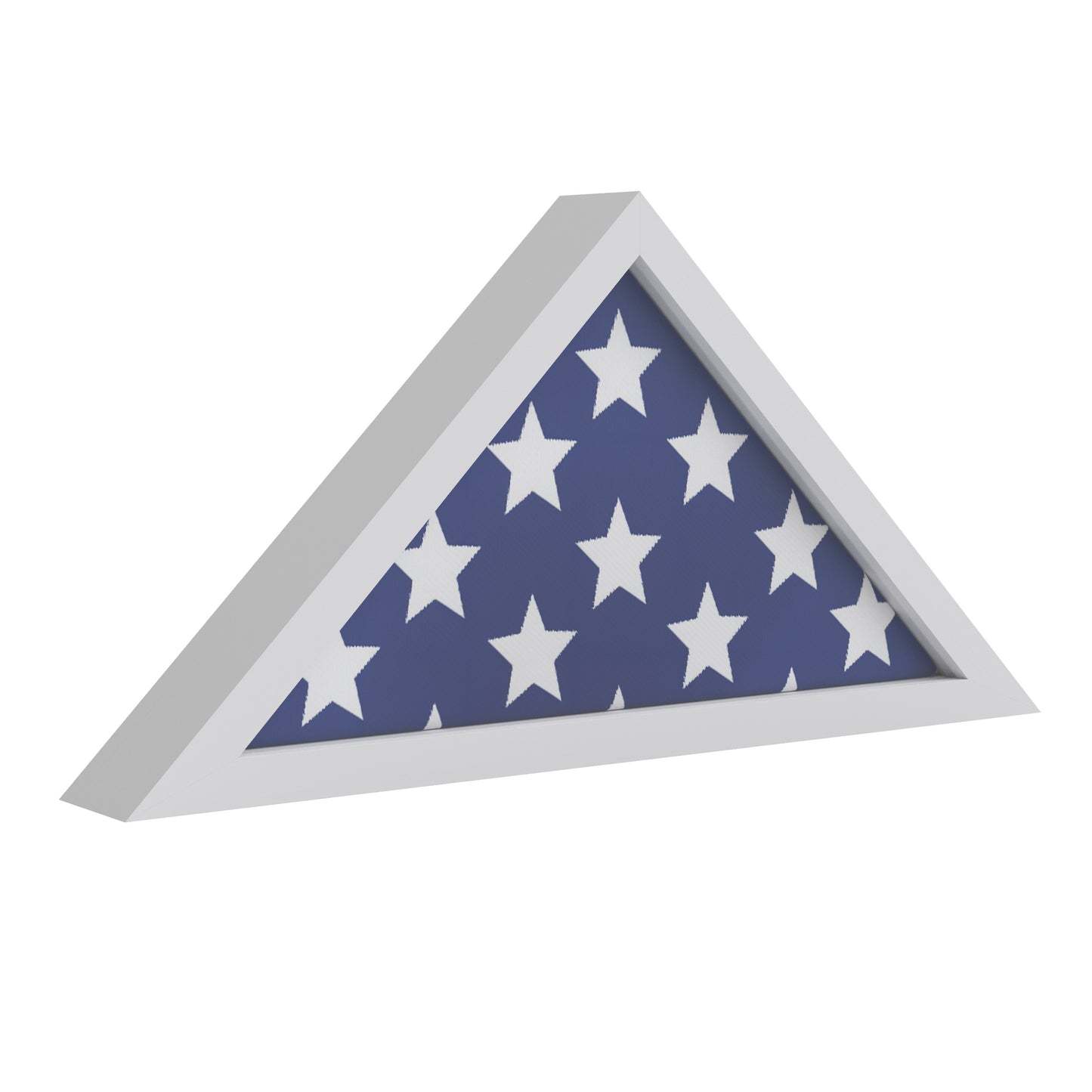 Sheehan White Memorial Flag Display Case - Solid Wood Military Flag Display Case for 9.5 x 5 American Veteran Flag White