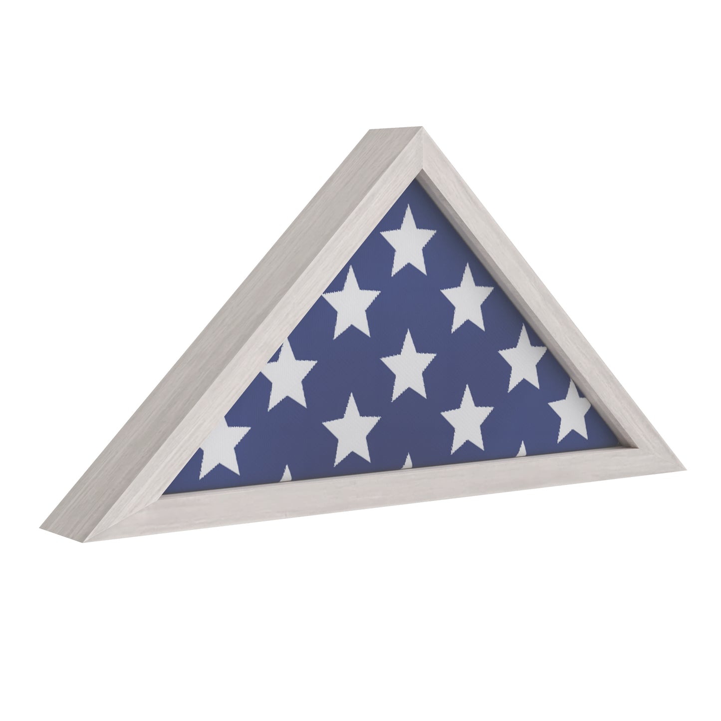 Sheehan Whitewashed Memorial Flag Display Case - Solid Wood Military Flag Display Case for 9.5 x 5 American Veteran Flag White Wash