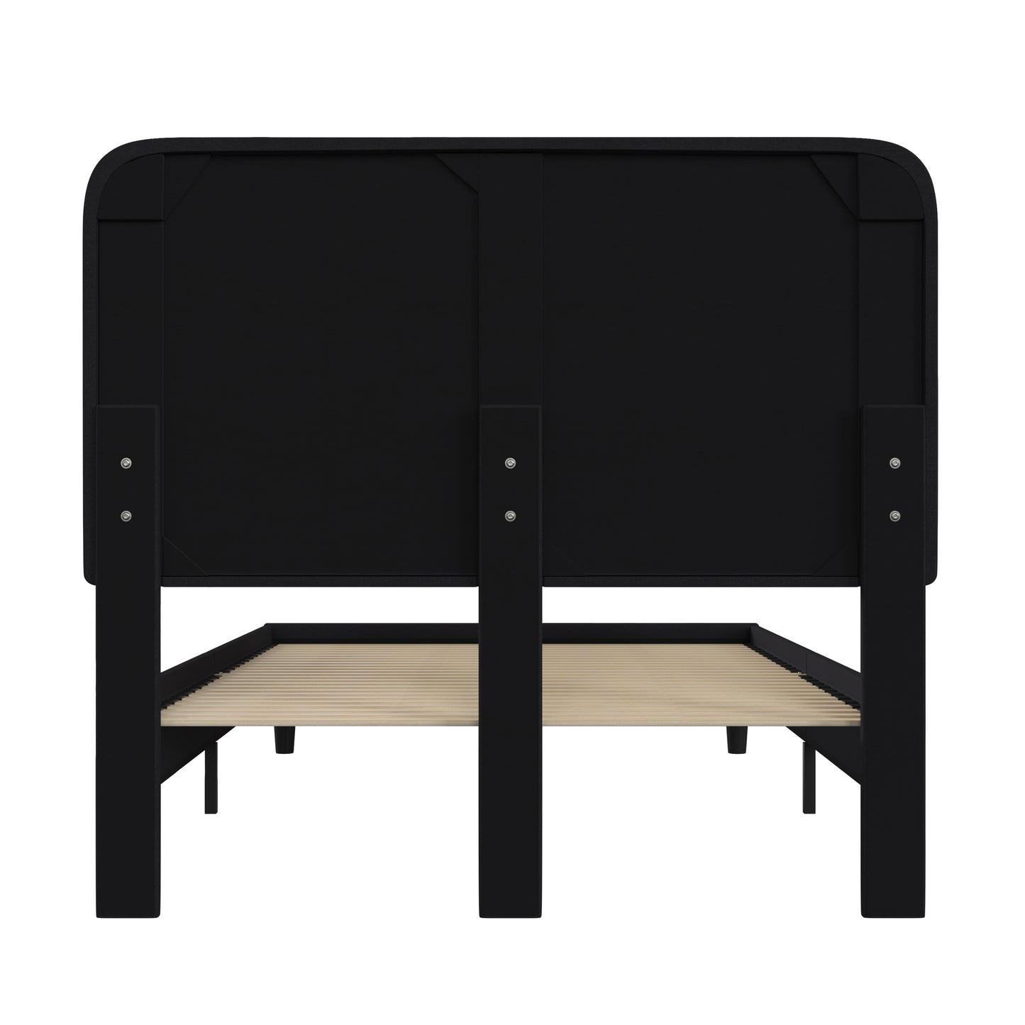 Addison Charcoal Full Fabric Upholstered Platform Bed - Headboard with Rounded Edges - No Box Spring or Foundation Needed Charcoal