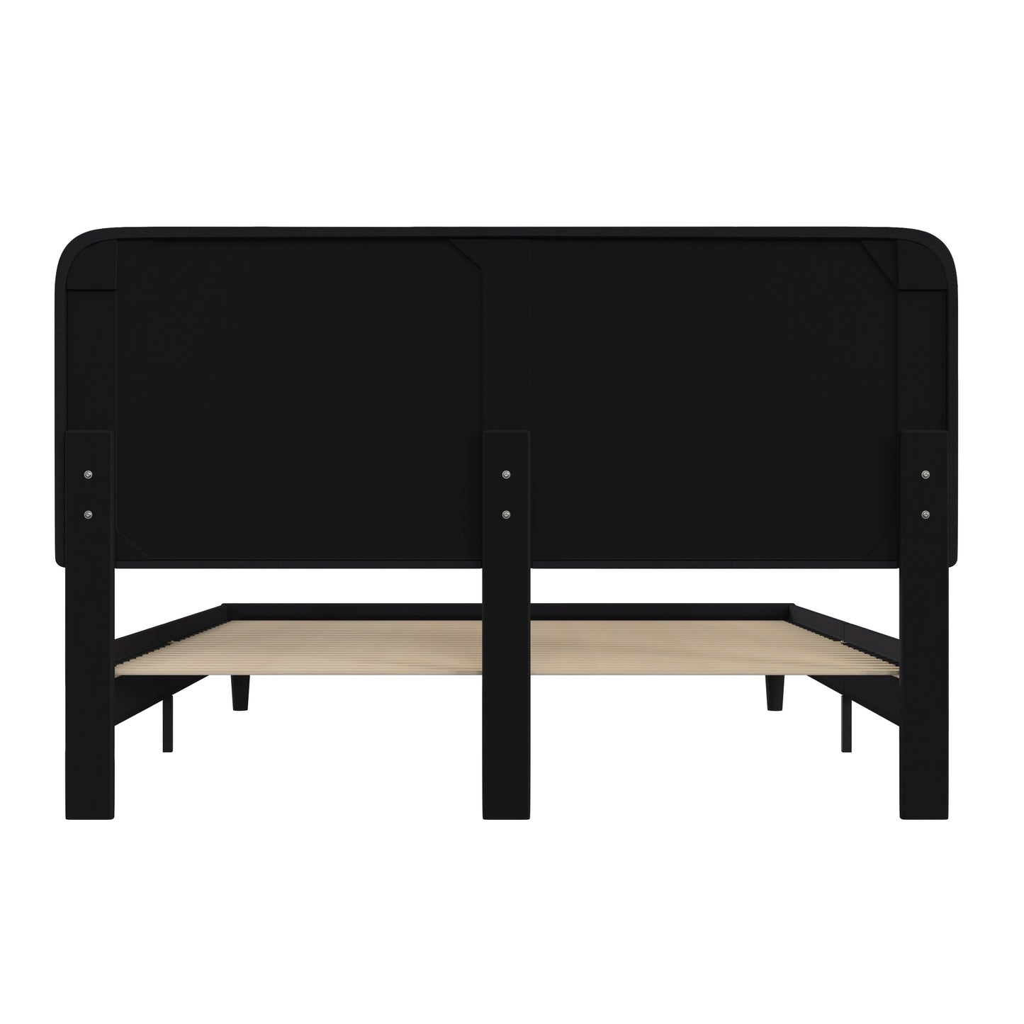 Addison Charcoal King Fabric Upholstered Platform Bed - Headboard with Rounded Edges - No Box Spring or Foundation Needed Charcoal