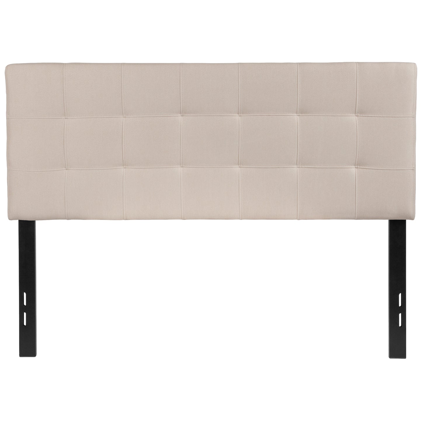 Bedford Tufted Upholstered Full Size Headboard in Beige Fabric Beige