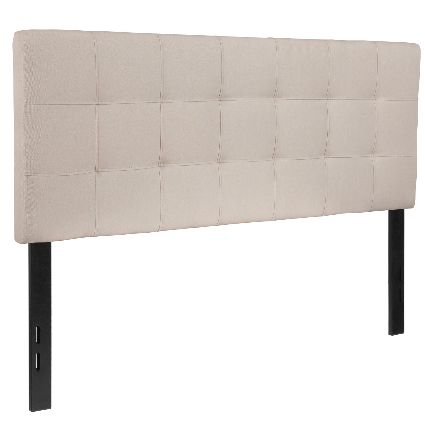 Bedford Tufted Upholstered Full Size Headboard in Beige Fabric Beige