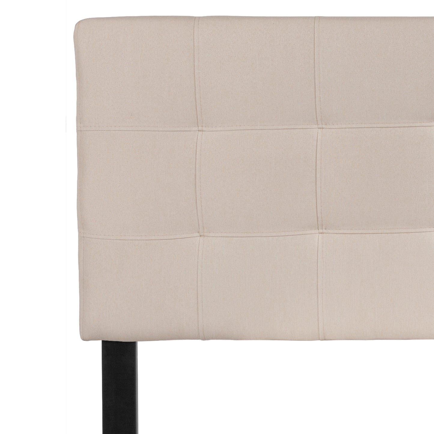 Bedford Tufted Upholstered Full Size Headboard in Beige Fabric Beige