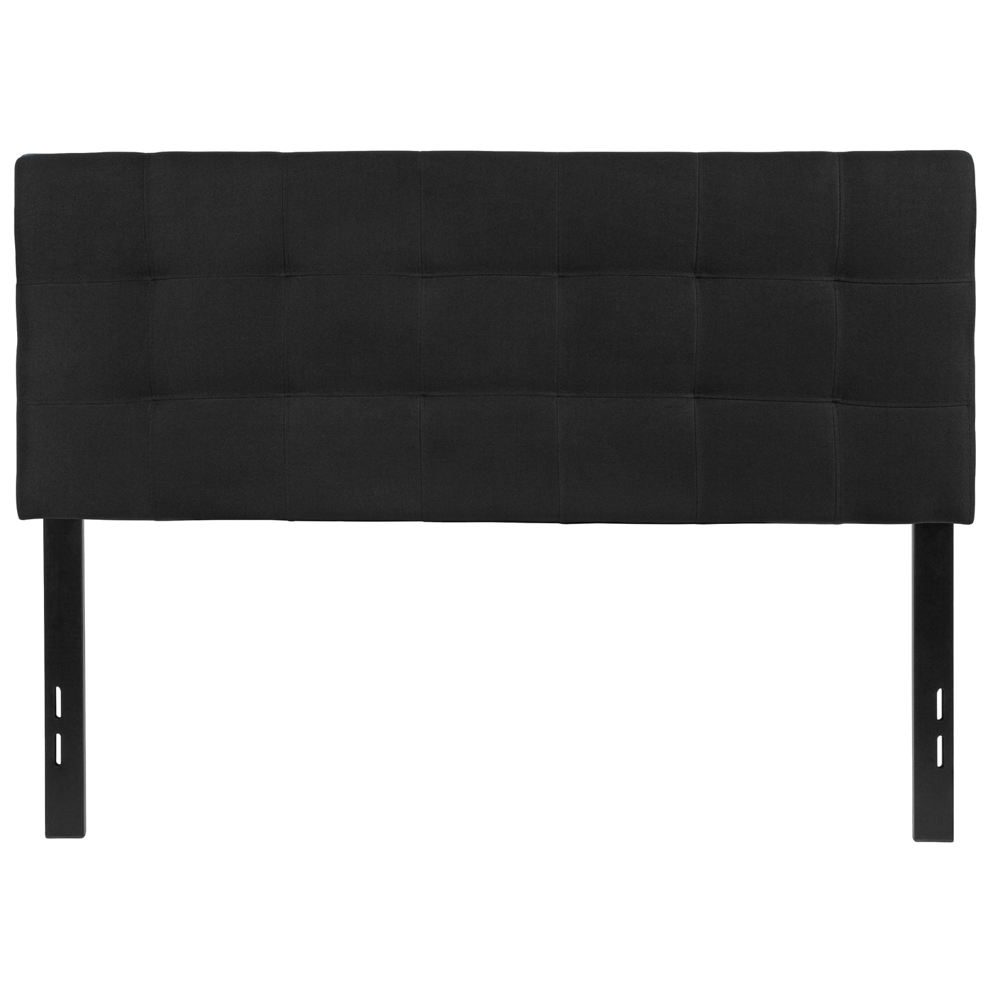 Bedford Tufted Upholstered Full Size Headboard in Black Fabric Black