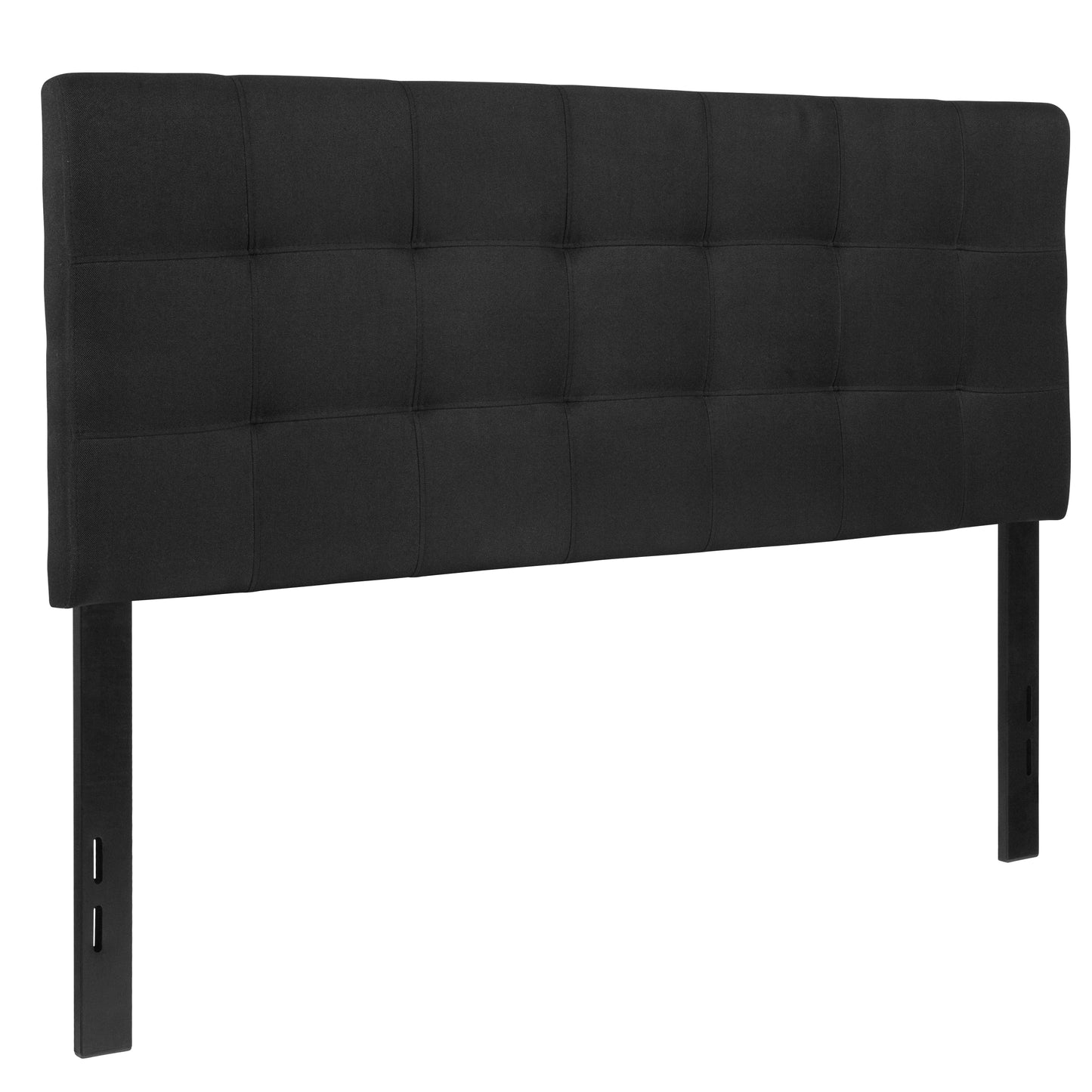 Bedford Tufted Upholstered Full Size Headboard in Black Fabric Black