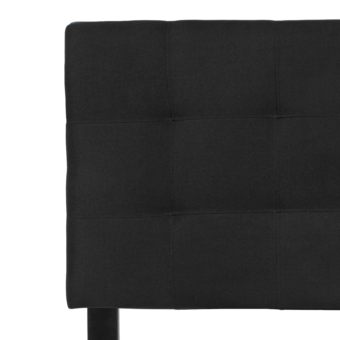 Bedford Tufted Upholstered Full Size Headboard in Black Fabric Black