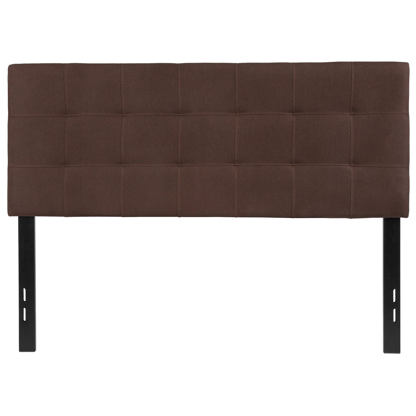 Bedford Tufted Upholstered Full Size Headboard in Dark Brown Fabric Dark Brown