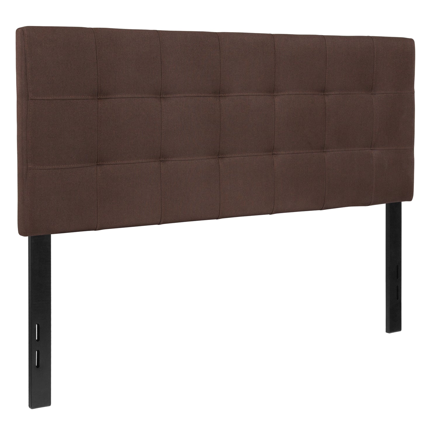 Bedford Tufted Upholstered Full Size Headboard in Dark Brown Fabric Dark Brown