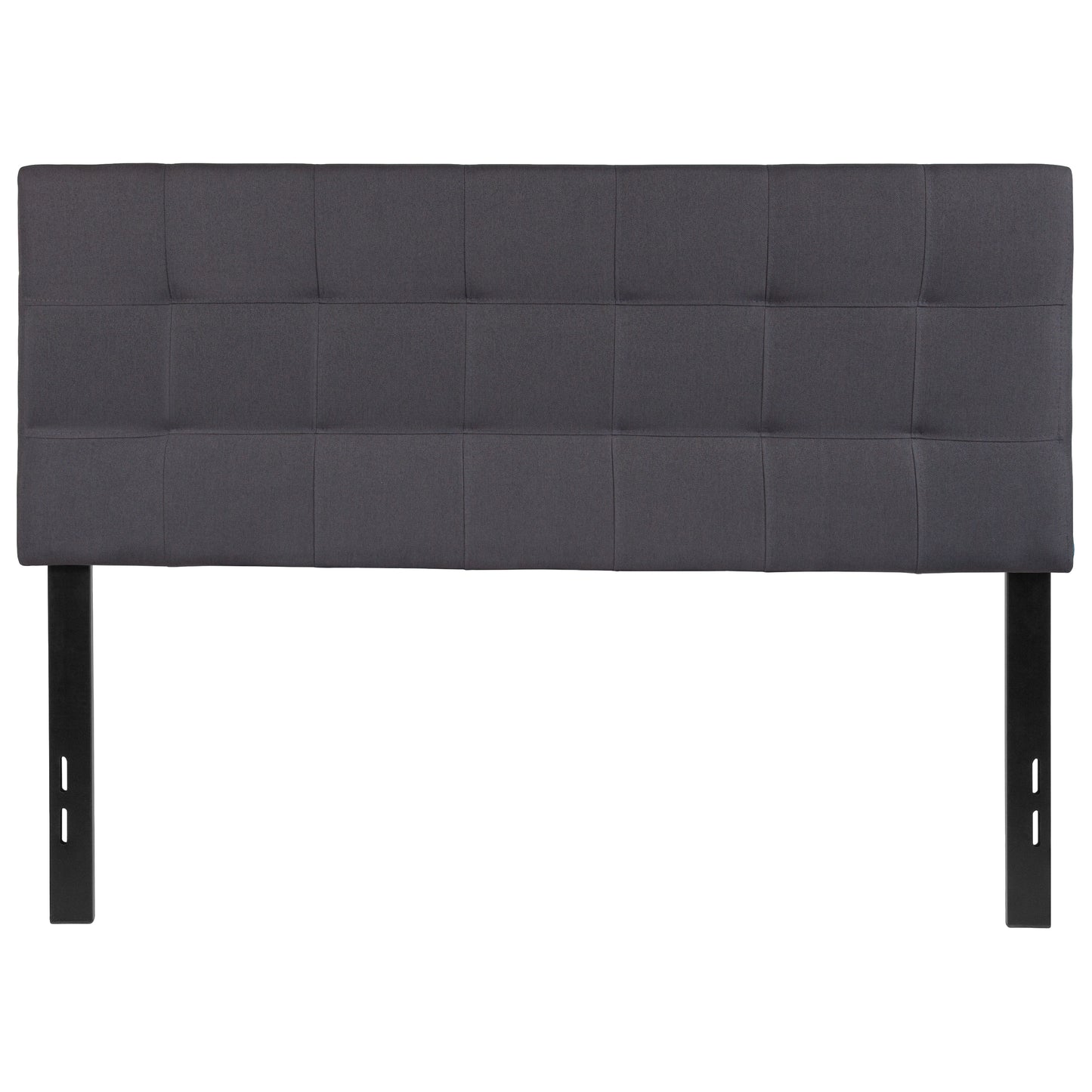 Bedford Tufted Upholstered Full Size Headboard in Dark Gray Fabric Dark Gray