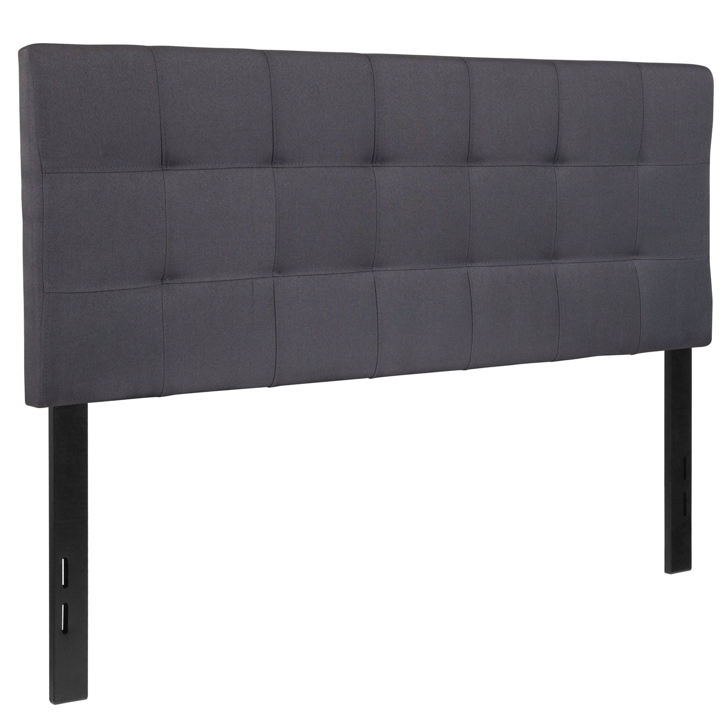 Bedford Tufted Upholstered Full Size Headboard in Dark Gray Fabric Dark Gray