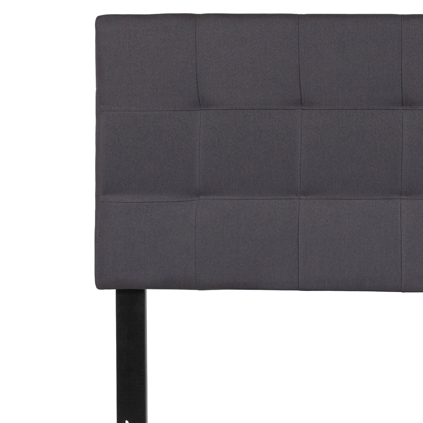 Bedford Tufted Upholstered Full Size Headboard in Dark Gray Fabric Dark Gray