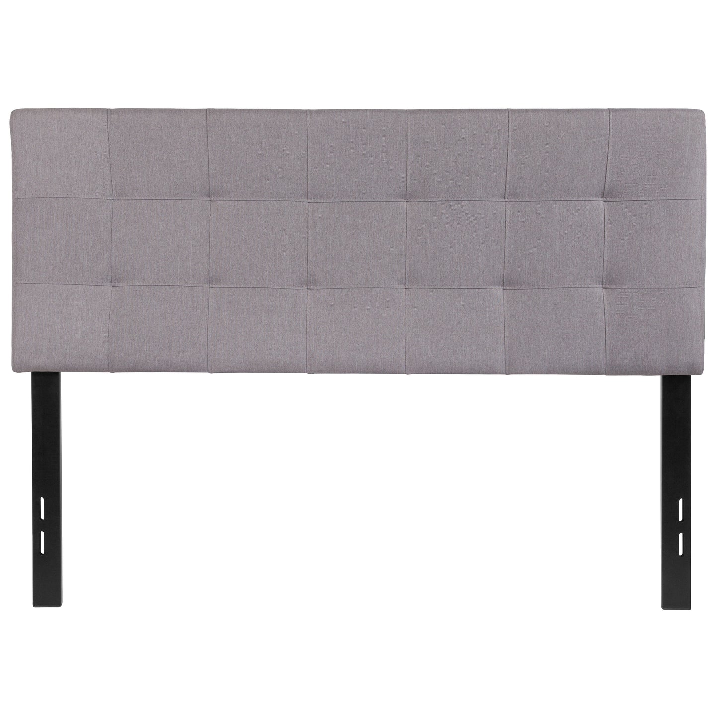 Bedford Tufted Upholstered Full Size Headboard in Light Gray Fabric Light Gray