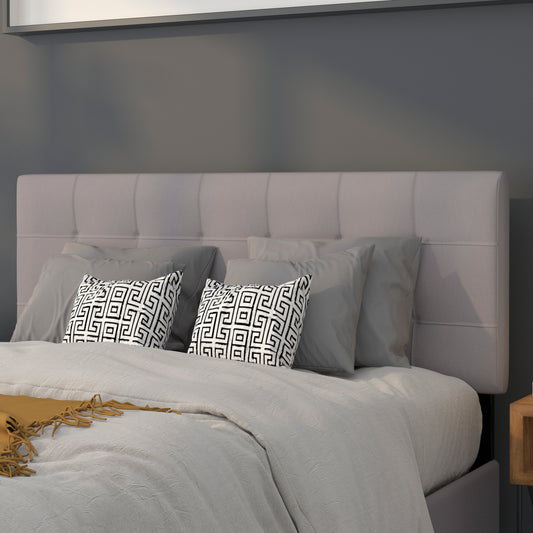 Bedford Tufted Upholstered Full Size Headboard in Light Gray Fabric Light Gray HG-HB1704-F-LG-GG